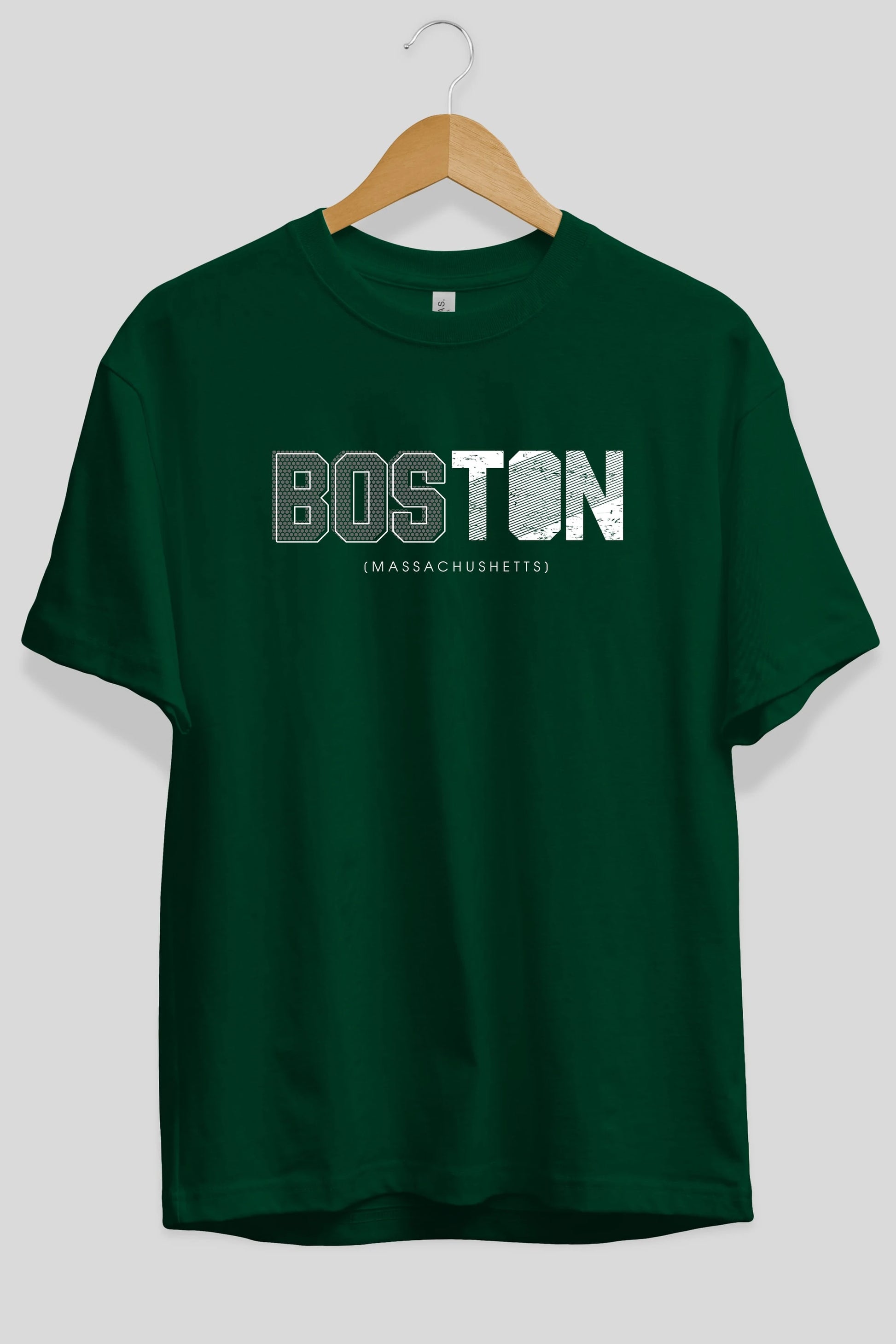 Boston Ön Baskılı Oversize t-shirt Erkek Kadın Unisex