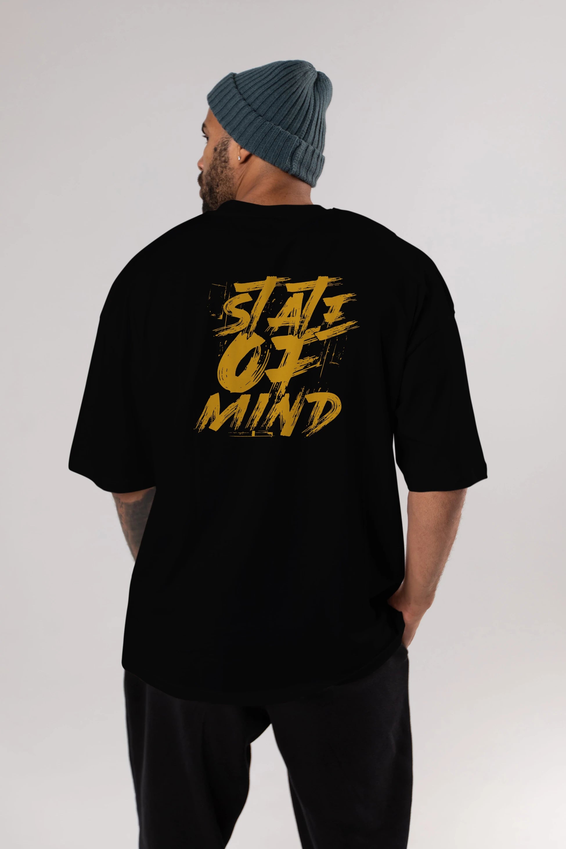 State on Mind Arka Baskılı Oversize t-shirt Erkek Kadın Unisex