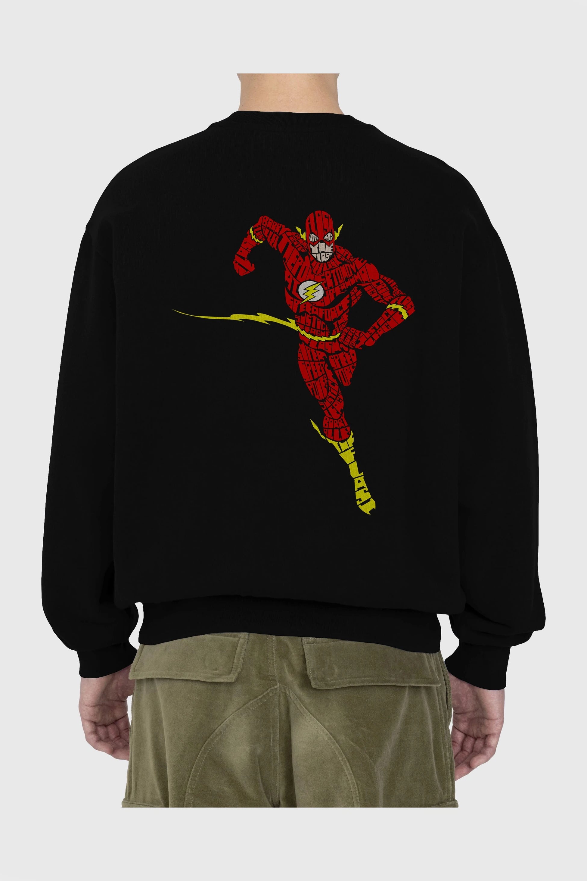 The Flash Arka Baskılı Oversize Sweatshirt Erkek Kadın Unisex
