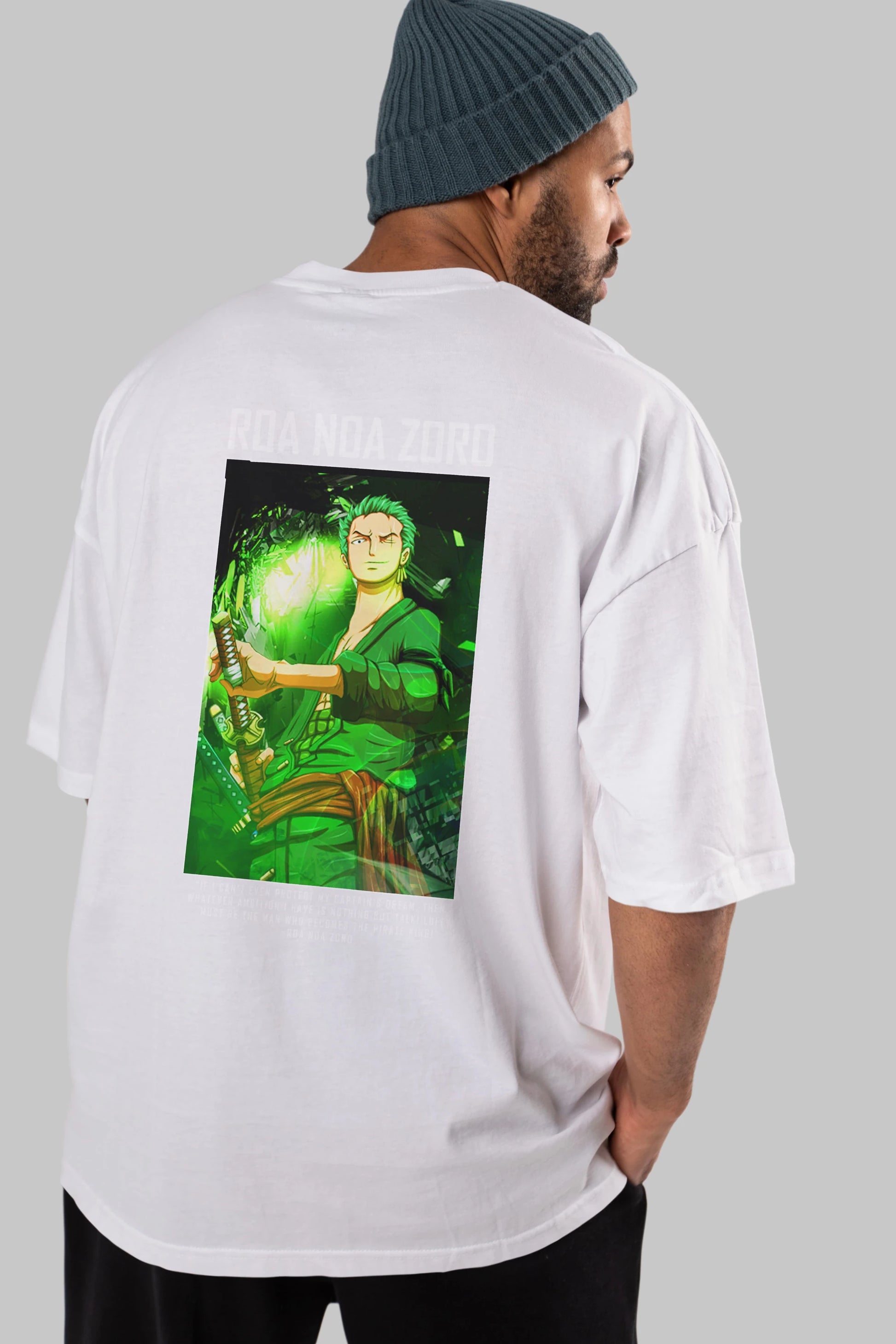 Roronoa Zoro 5 Anime Arka Baskılı Oversize t-shirt Erkek Kadın Unisex %100 pamuk tişort