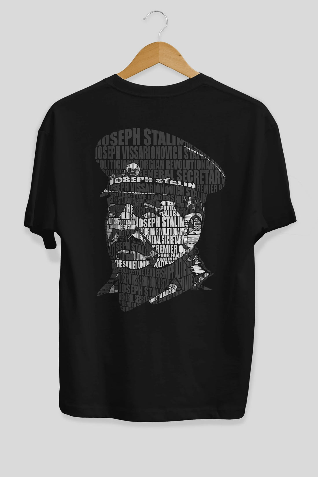 Joseph Stalin Calligram Arka Baskılı Oversize t-shirt %100 pamuk Erkek Kadın Unisex