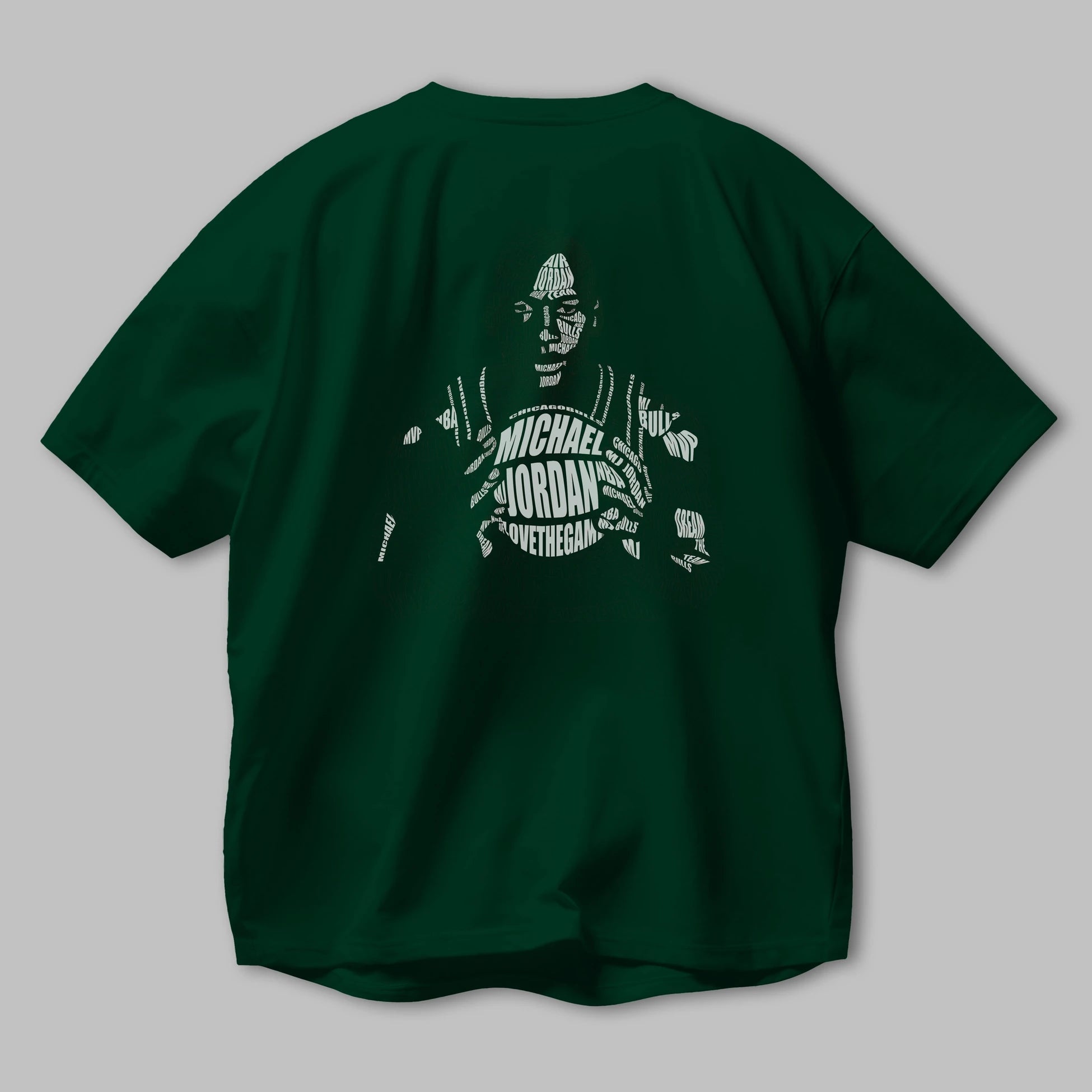 Michael Jordan Calligram Arka Baskılı Oversize t-shirt %100 pamuk Erkek Kadın Unisex