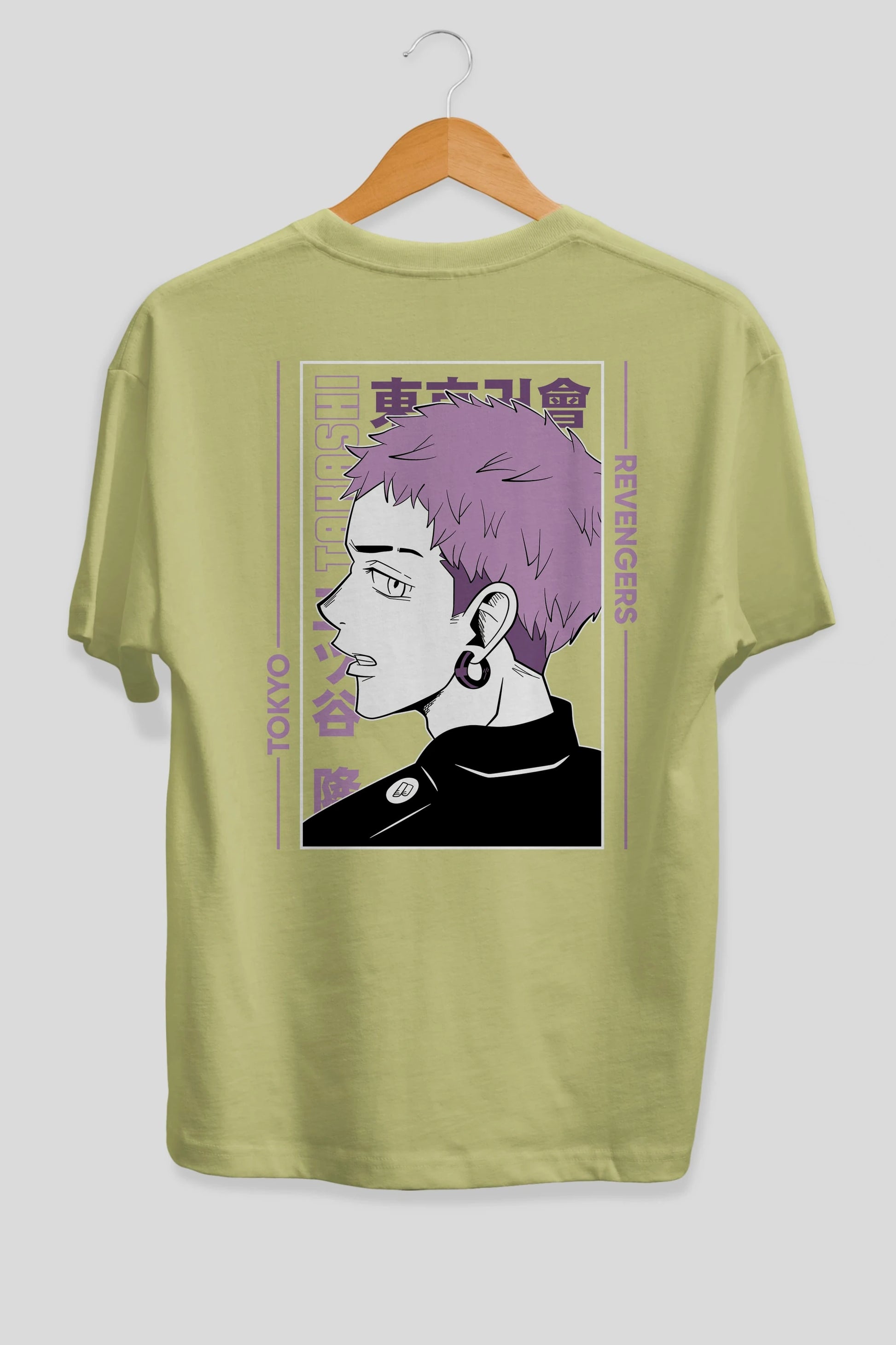 Takashi Mitsuya Anime Arka Baskılı Oversize t-shirt Erkek Kadın Unisex