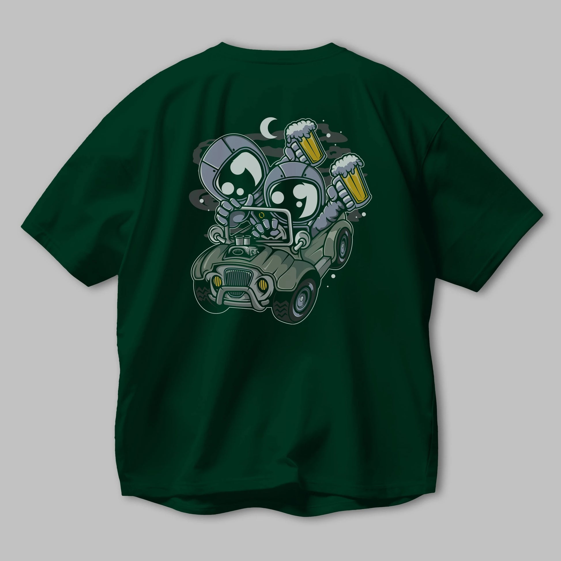 Astronaut Offroad Arka Baskılı Oversize t-shirt Erkek Kadın Unisex
