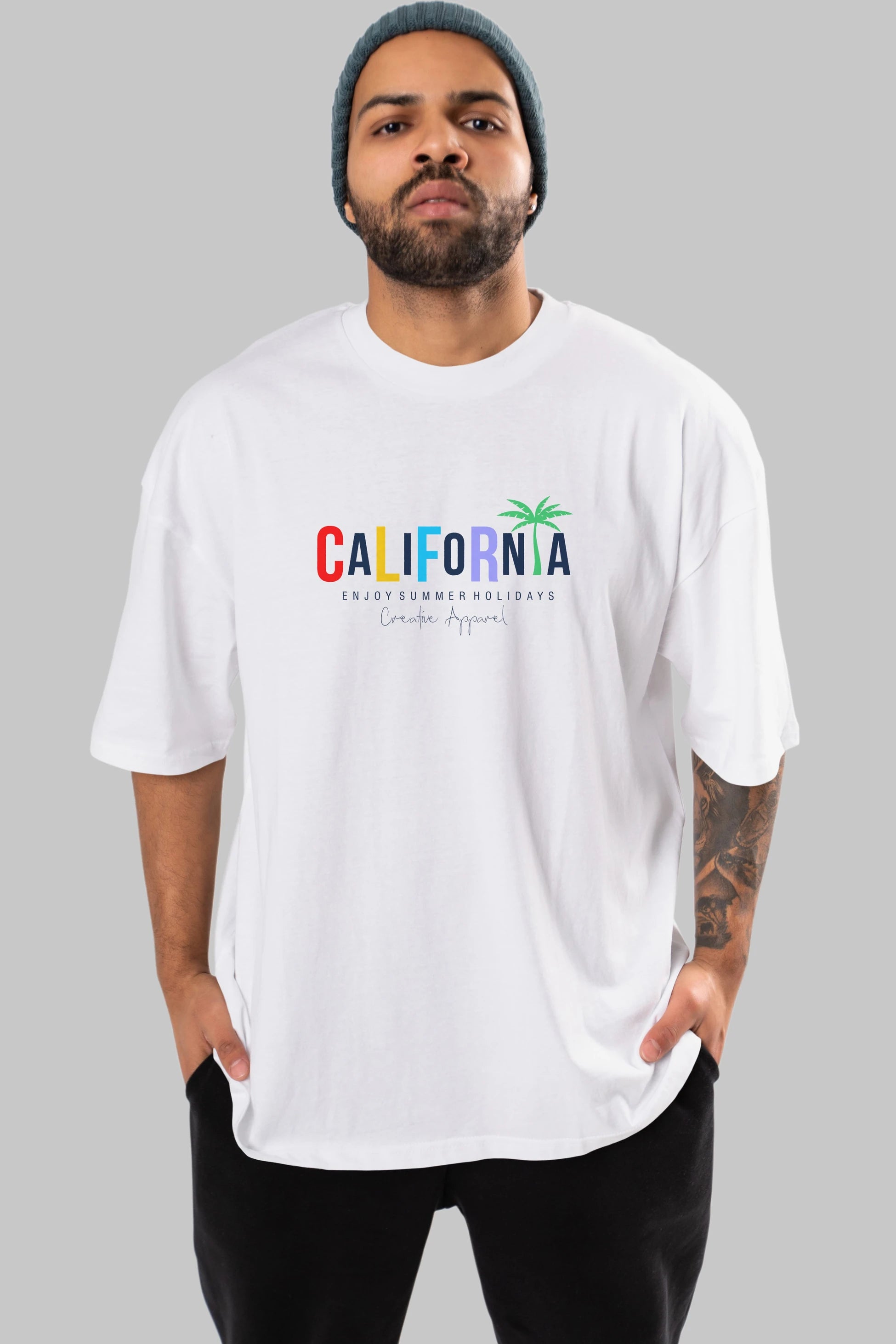 California 2 Ön Baskılı Oversize t-shirt Erkek Kadın Unisex