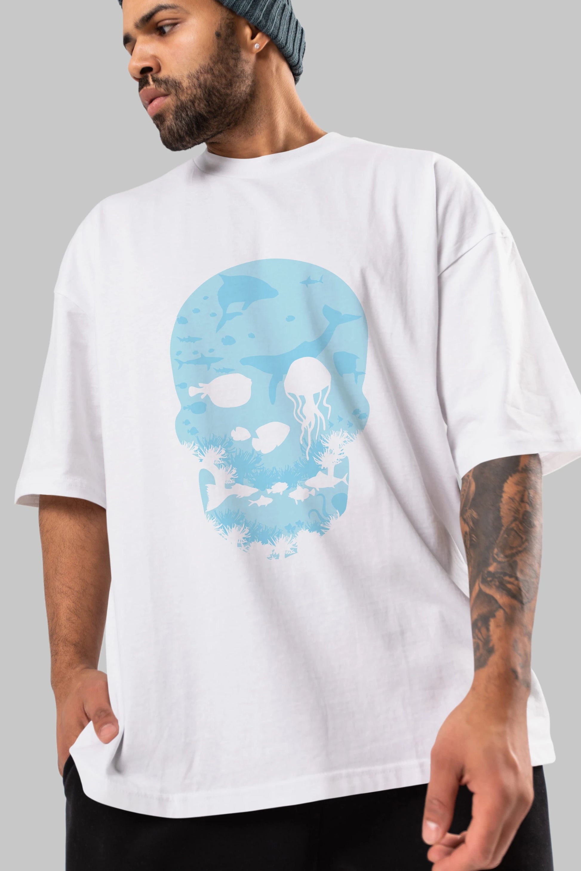 Dead Sea Ön Baskılı Oversize t-shirt %100 pamuk Erkek Kadın Unisex