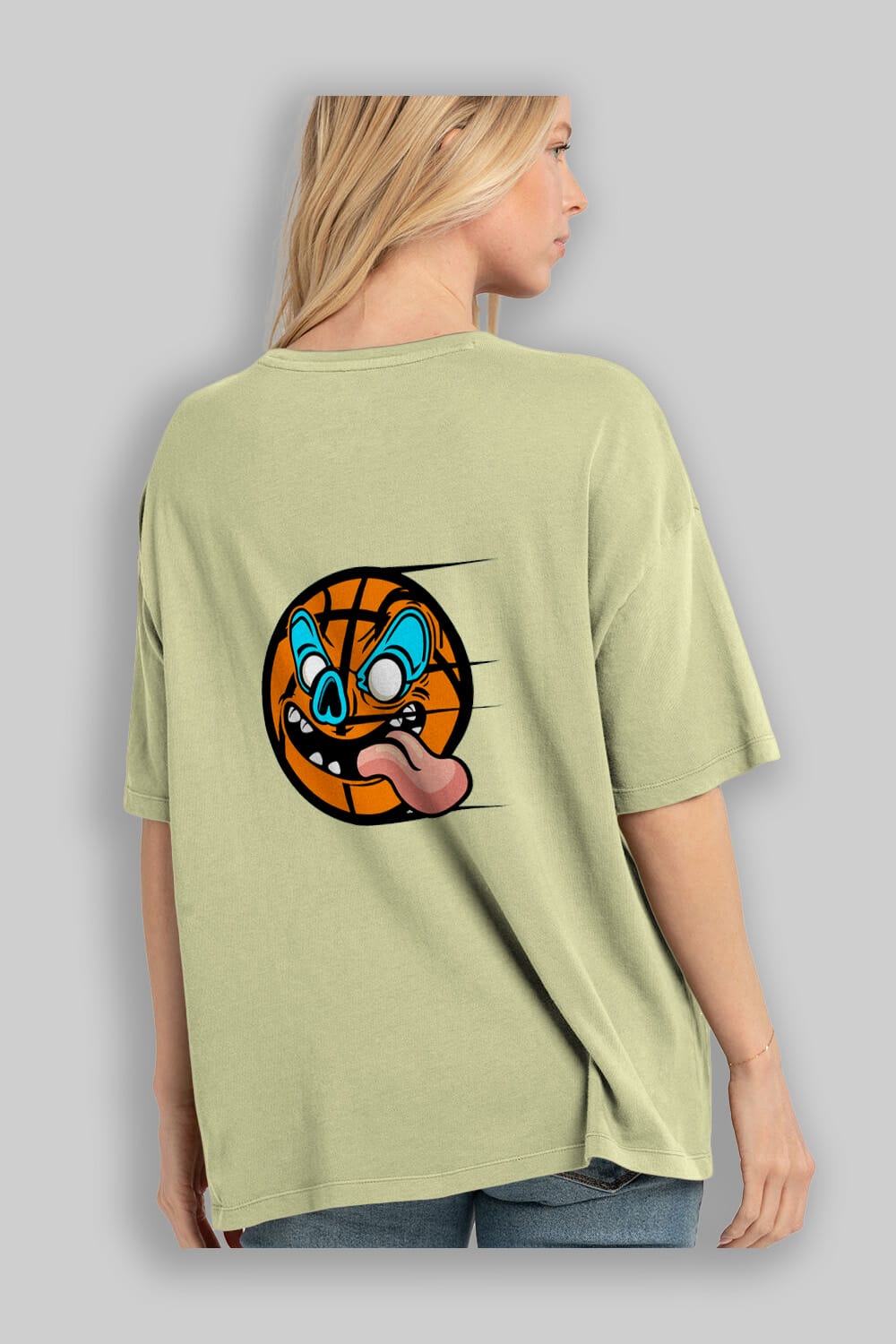 Basketball Arka Baskılı Oversize t-shirt Erkek Kadın Unisex %100 Pamuk tişort
