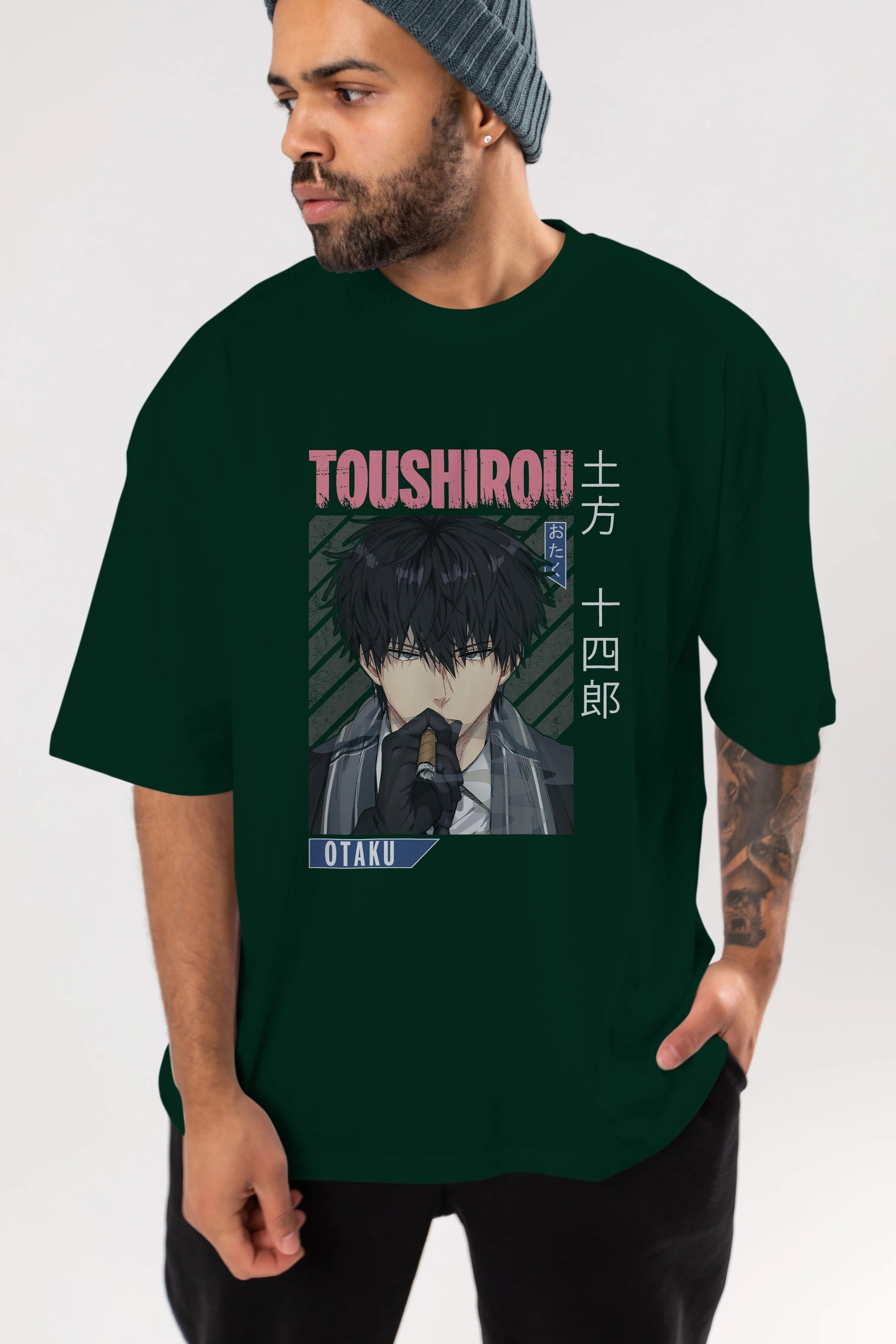 Toushirou Hijikata 2 Anime Ön Baskılı Oversize t-shirt %100 pamuk Erkek Kadın Unisex