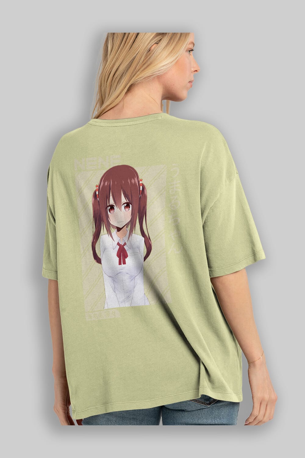 Nene Ebina 1 Anime Arka Baskılı Oversize t-shirt Erkek Kadın Unisex