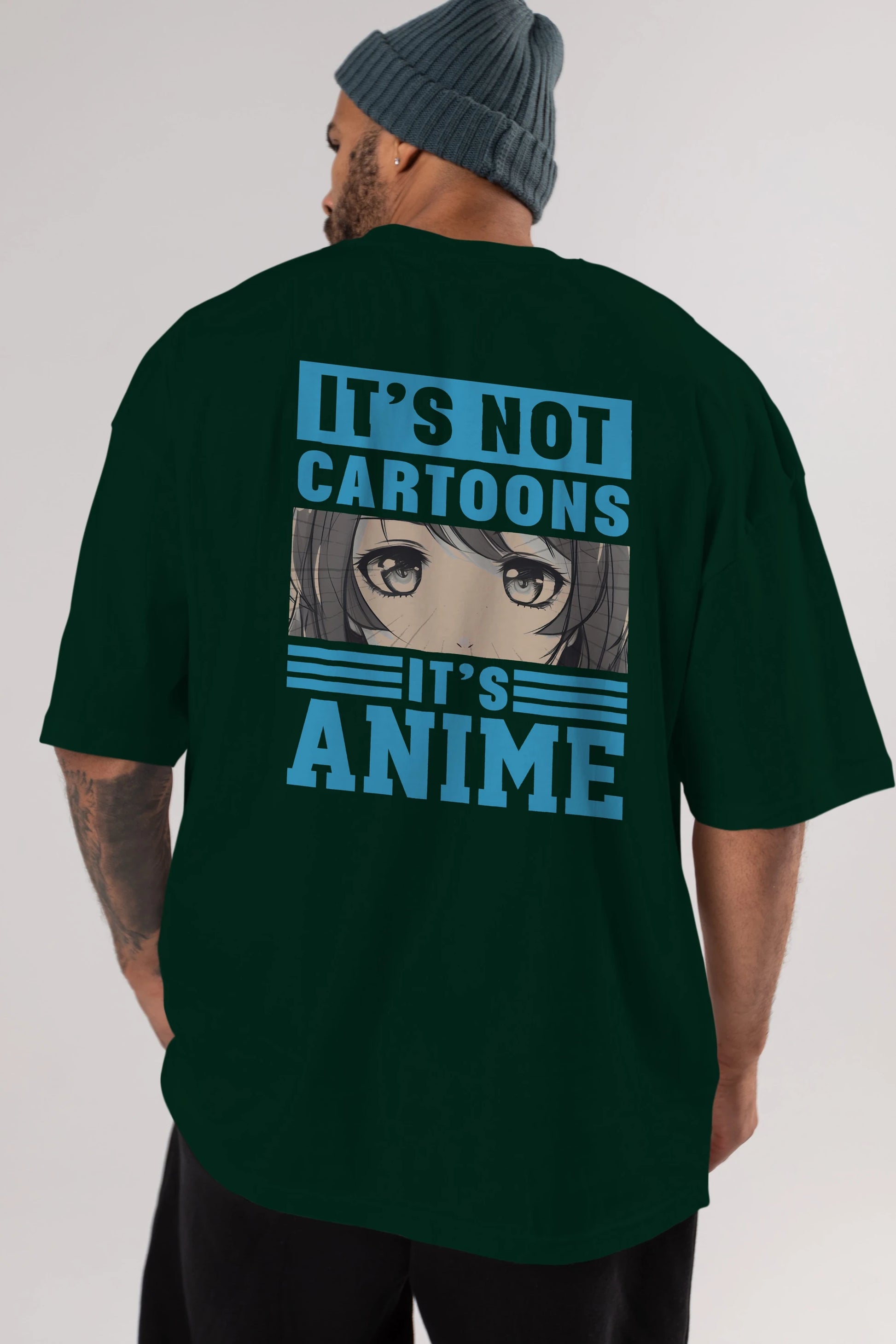 Its Anime Anime Arka Baskılı Oversize t-shirt Erkek Kadın Unisex %100 pamuk tişort
