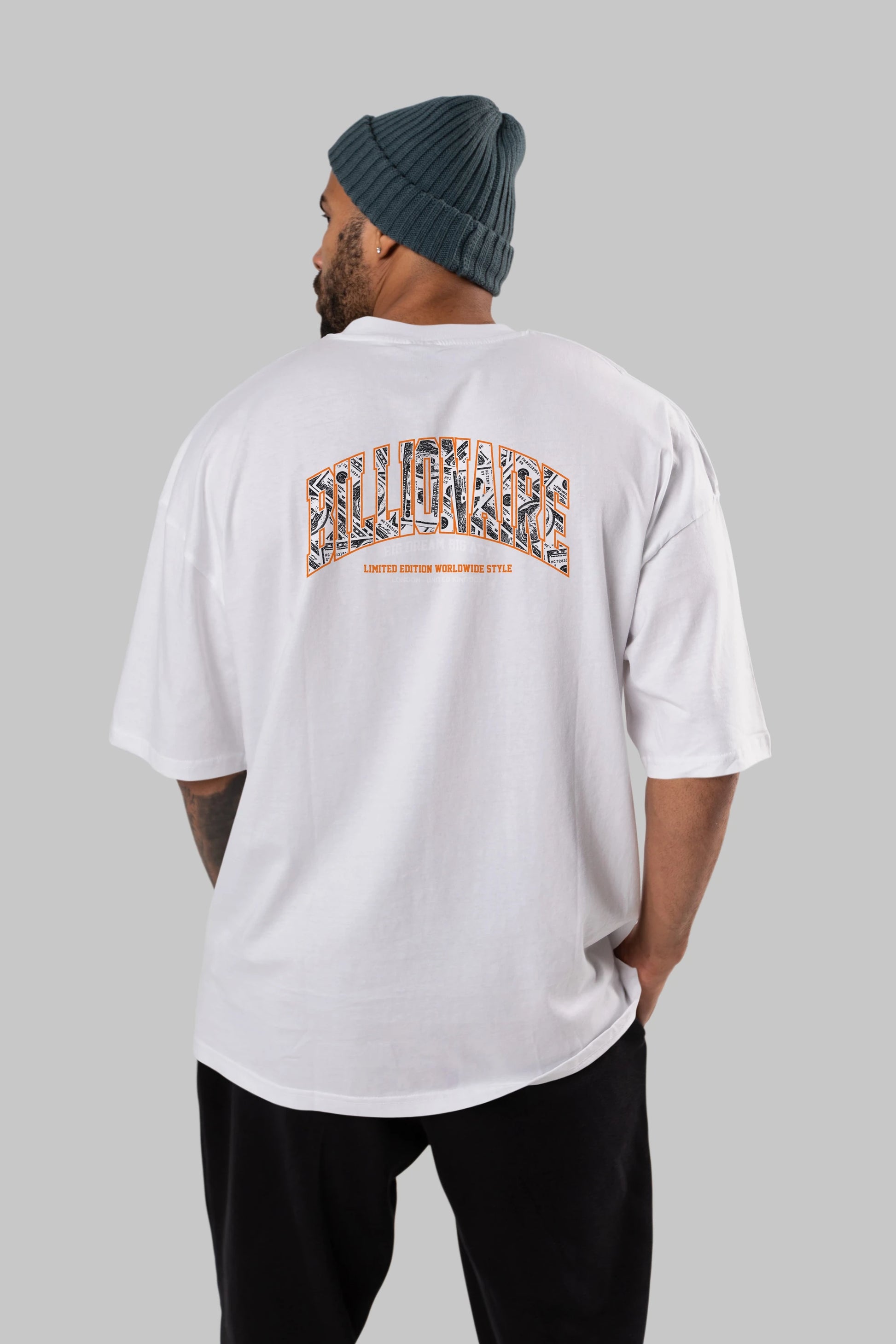 Billionaire Arka Baskılı Oversize t-shirt Erkek Kadın Unisex