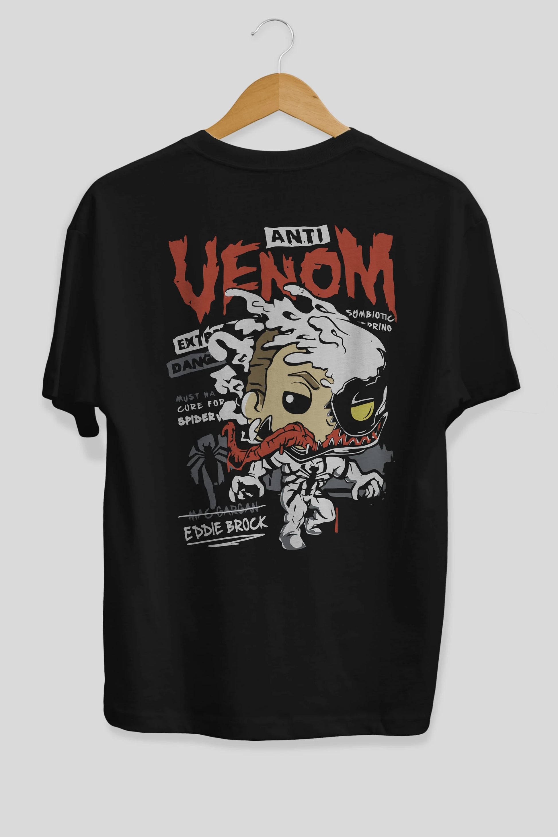 Venom (9) Arka Baskılı Oversize t-shirt Erkek Kadın Unisex %100 Pamuk Bisiklet Yaka tişort