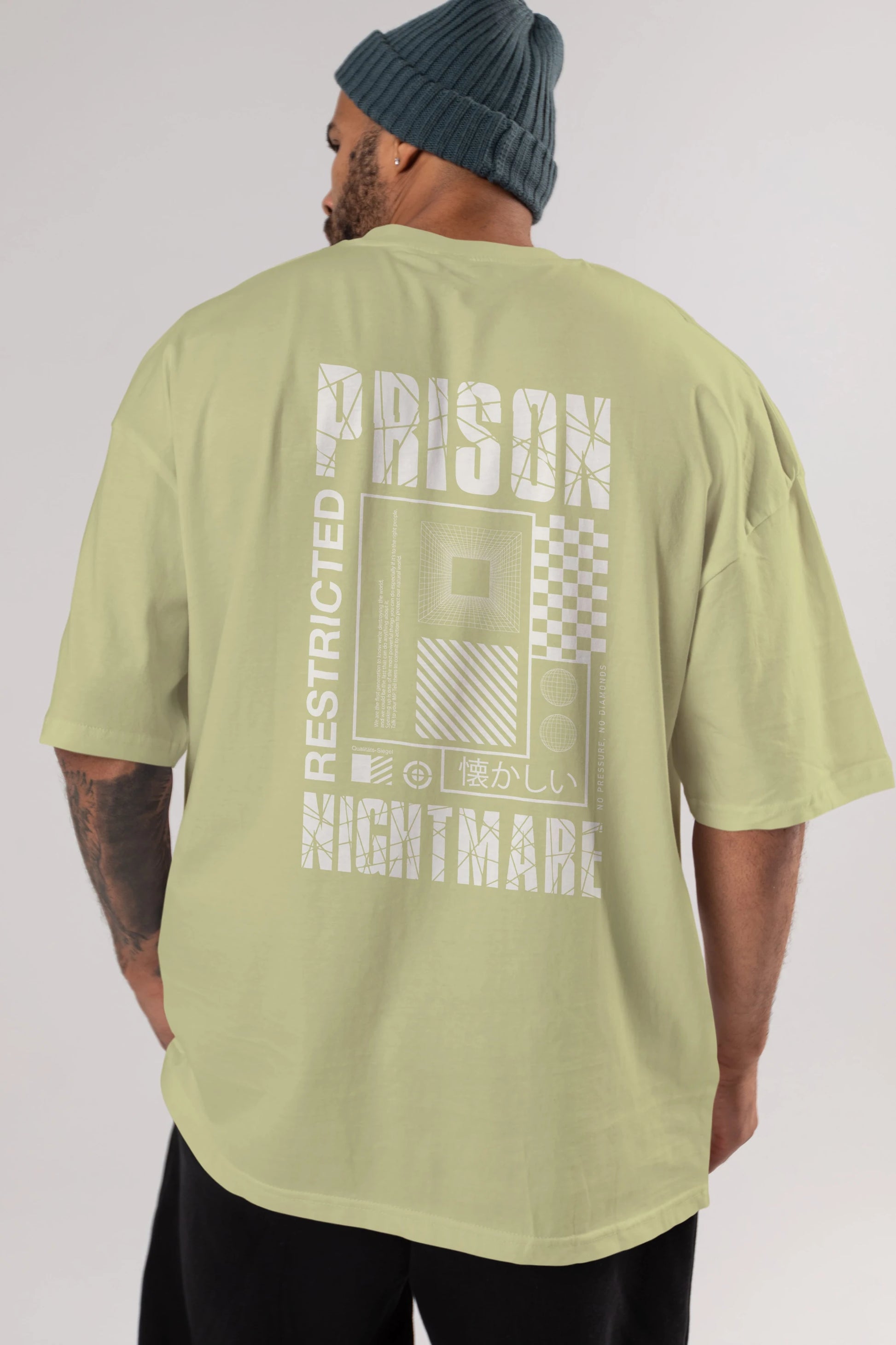 Prison Nightmare Arka Baskılı Oversize t-shirt Erkek Kadın Unisex
