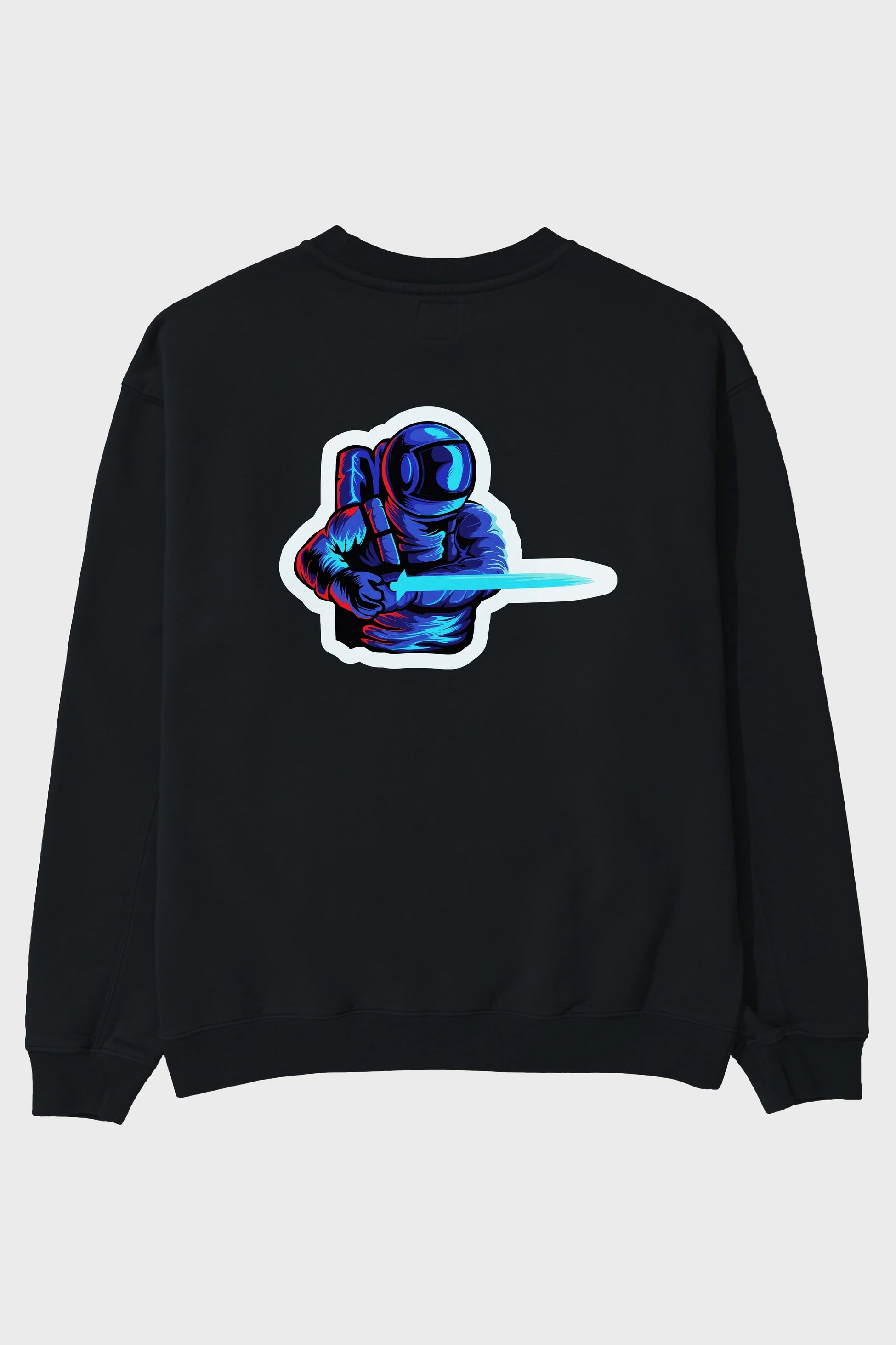 Astro Knight Sticker Arka Baskılı Oversize Sweatshirt Erkek Kadın Unisex