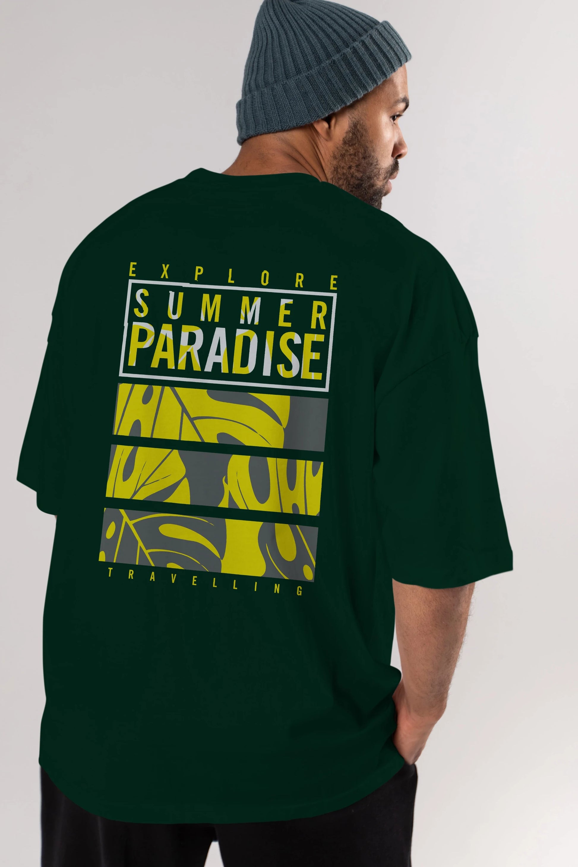 Summer Paradise Arka Baskılı Oversize t-shirt Erkek Kadın Unisex