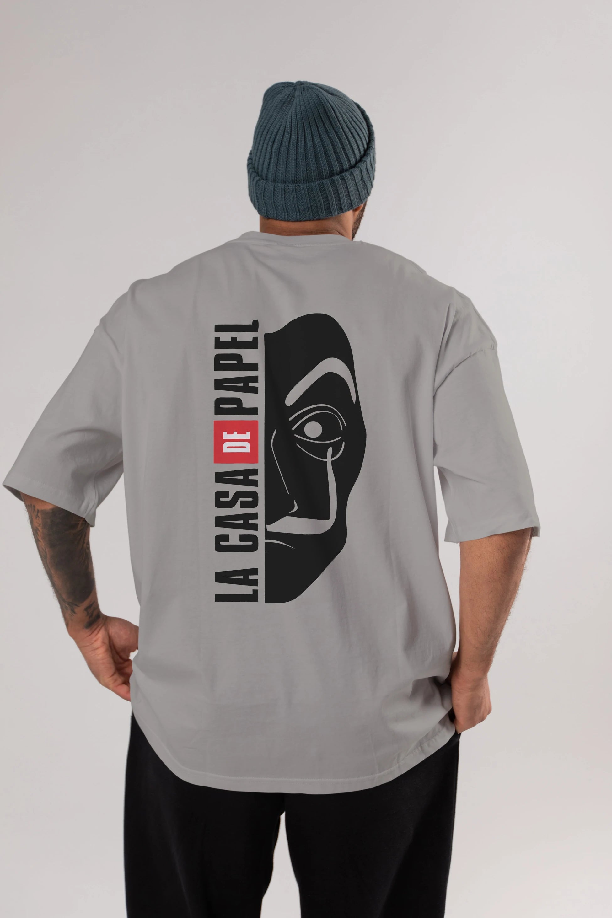 La Casa De Papel (3) Arka Baskılı Oversize t-shirt Erkek Kadın Unisex %100 Pamuk Bisiklet Yaka tişort