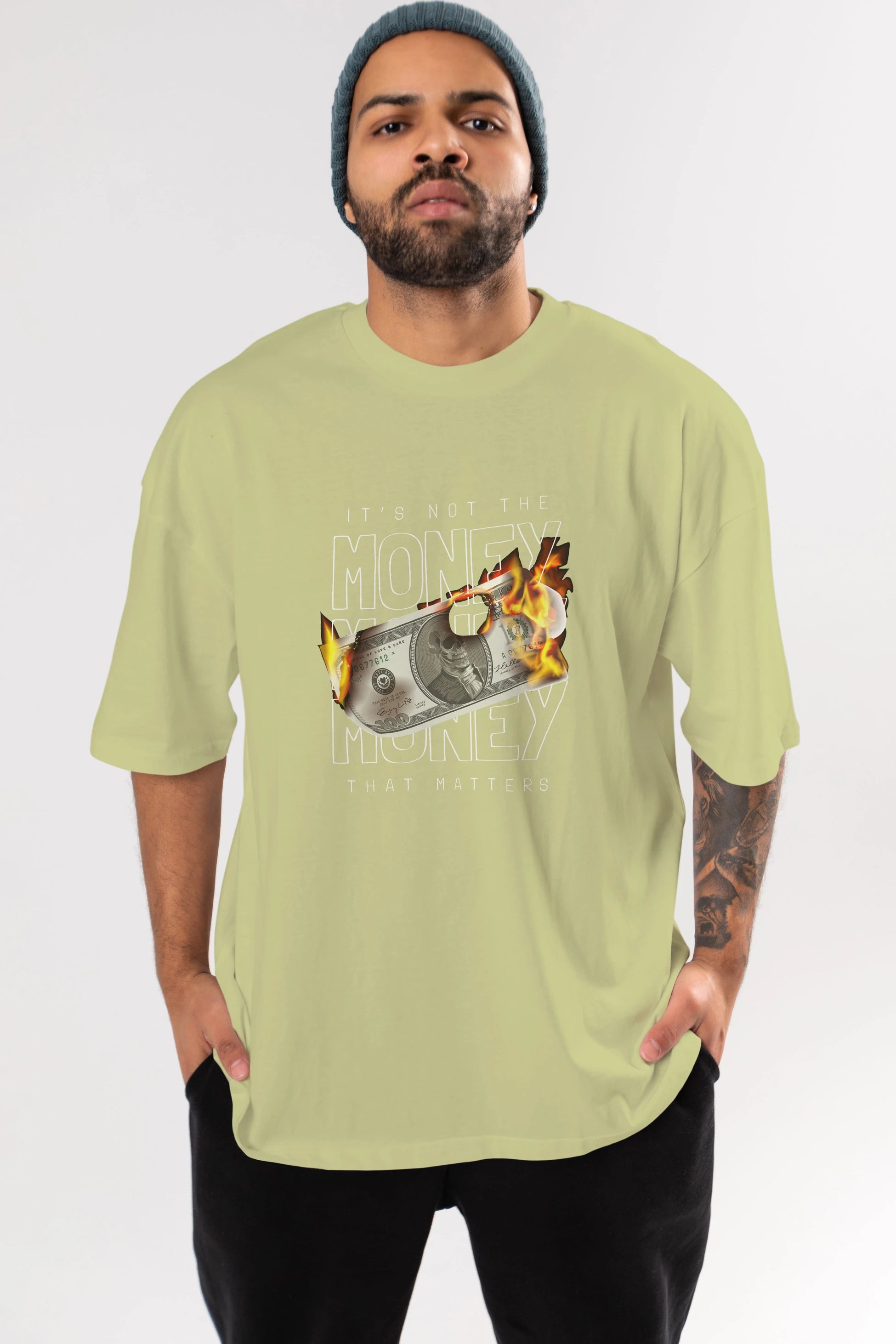 Teddy Bear Its Not The Money Ön Baskılı Oversize t-shirt Erkek Kadın Unisex %100 Pamuk