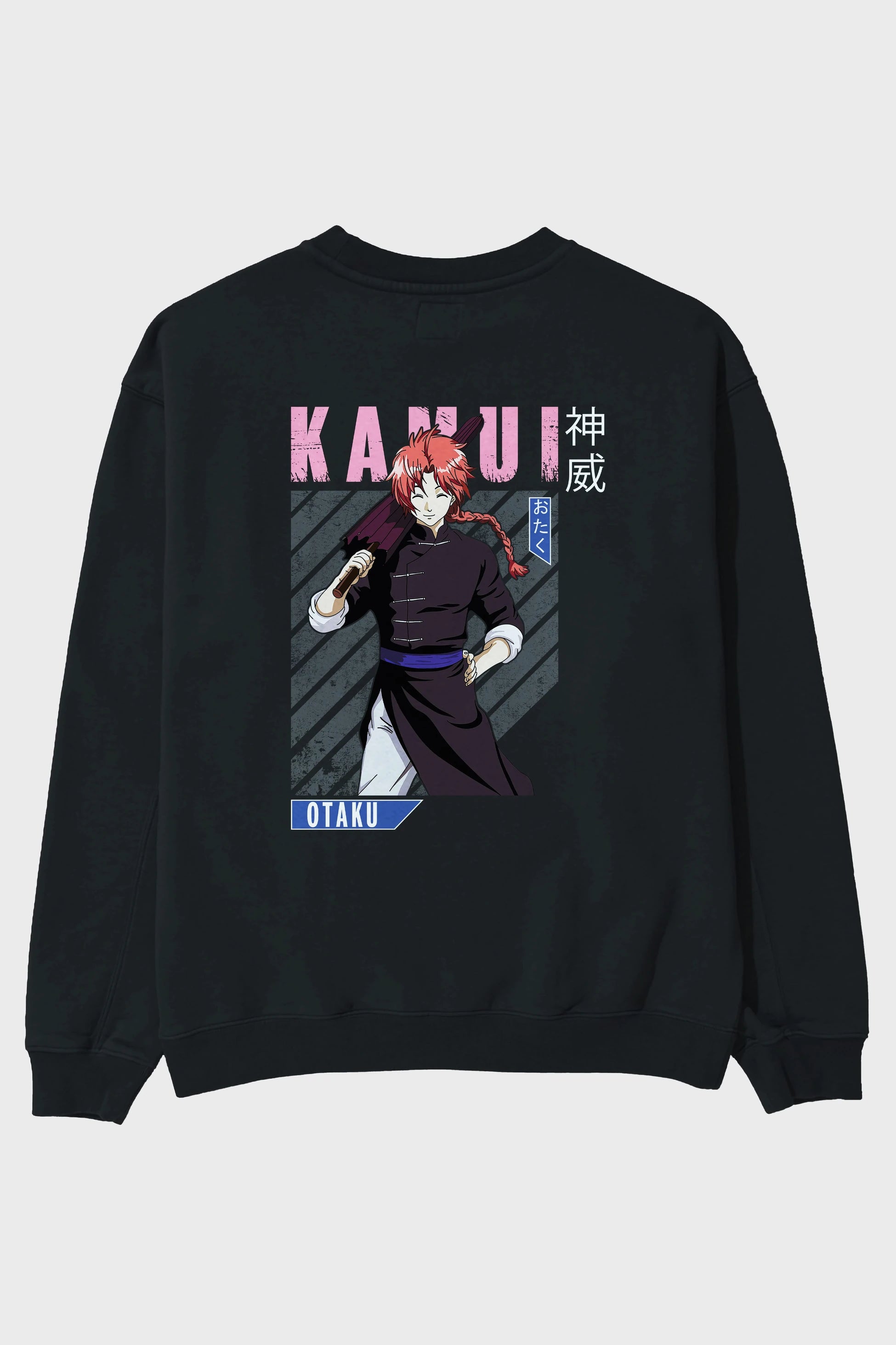 Kamui GINTAMA 1 Anime Arka Baskılı Oversize Sweatshirt Erkek Kadın Unisex