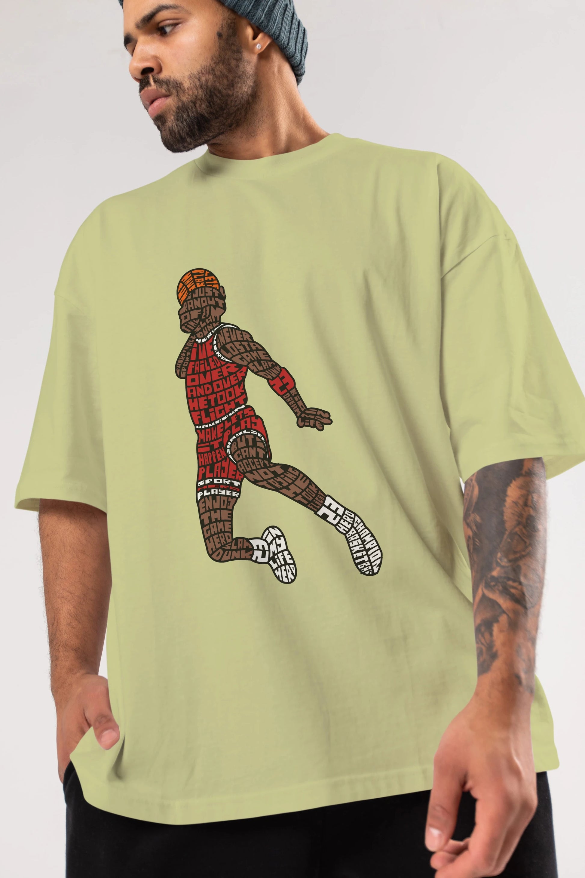 Slamdunk Ön Baskılı Oversize t-shirt %100 pamuk Erkek Kadın Unisex