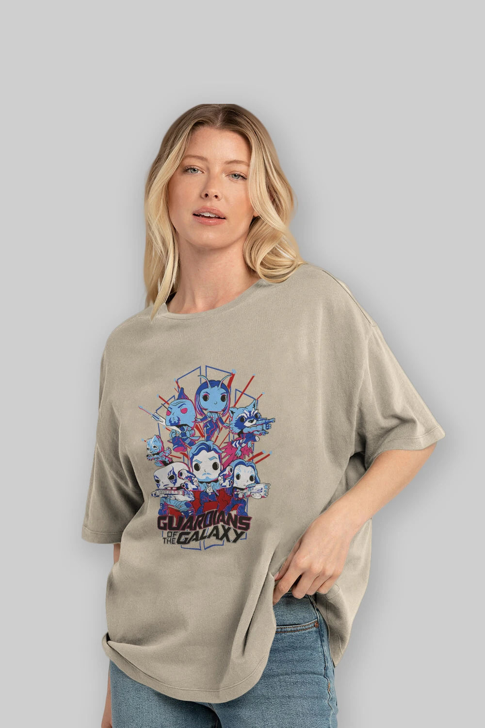 Guardians of the Galaxy Ön Baskılı Oversize t-shirt Erkek Kadın Unisex %100 Pamuk Bisiklet Yaka tişort