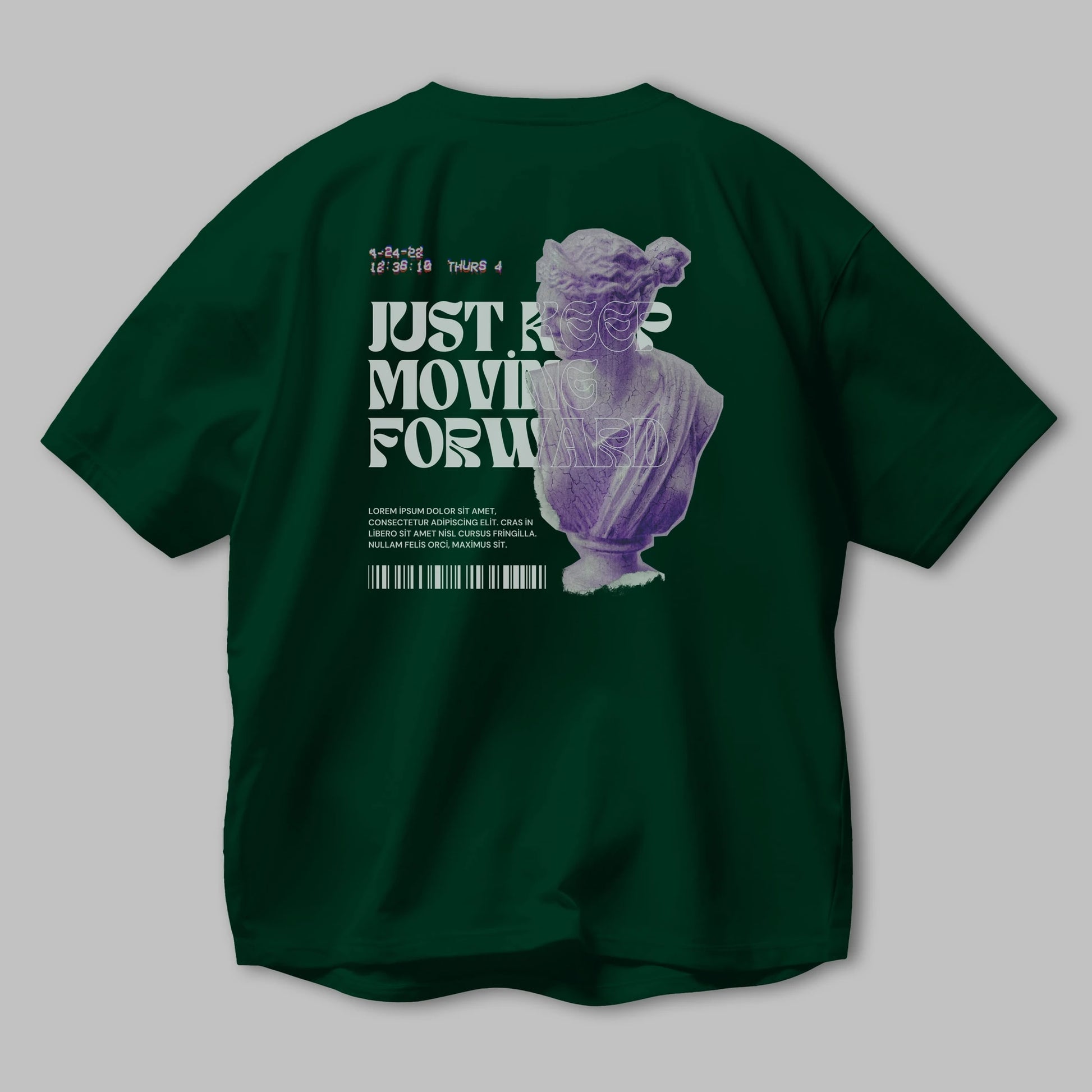 Just Keep Moving Forward Yazılı Arka Baskılı Oversize t-shirt Erkek Kadın Unisex