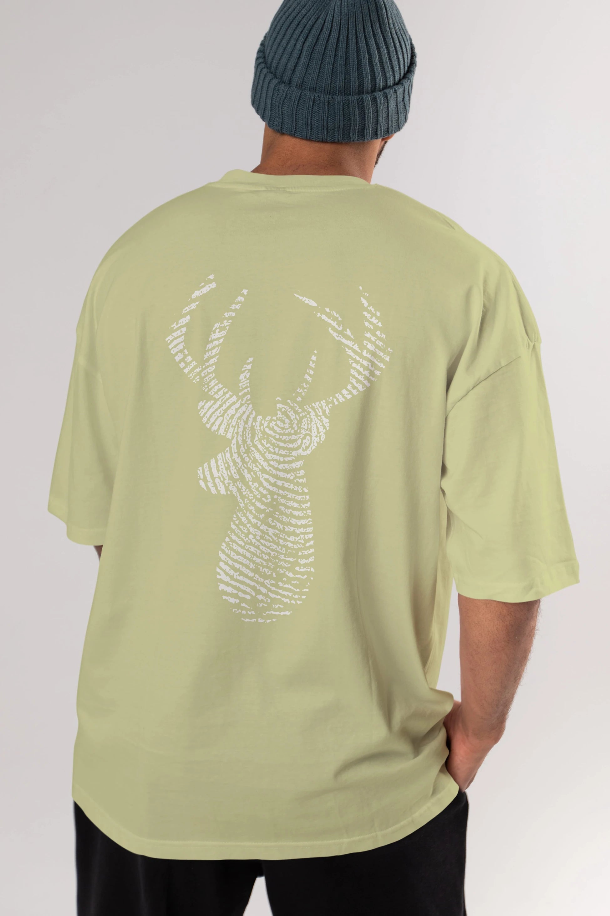 Deer 3 Arka Baskılı Oversize t-shirt %100 pamuk Erkek Kadın Unisex