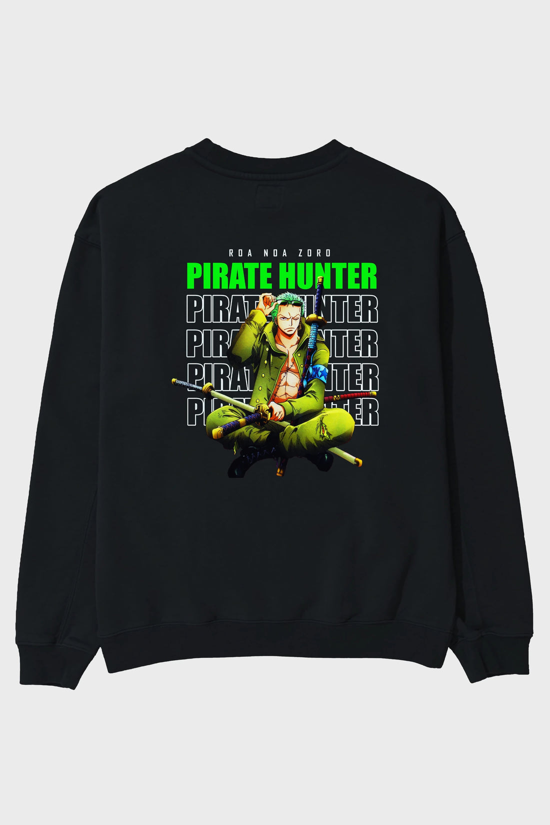 Roronoa Zoro 4 Arka Baskılı Anime Oversize Sweatshirt Erkek Kadın Unisex