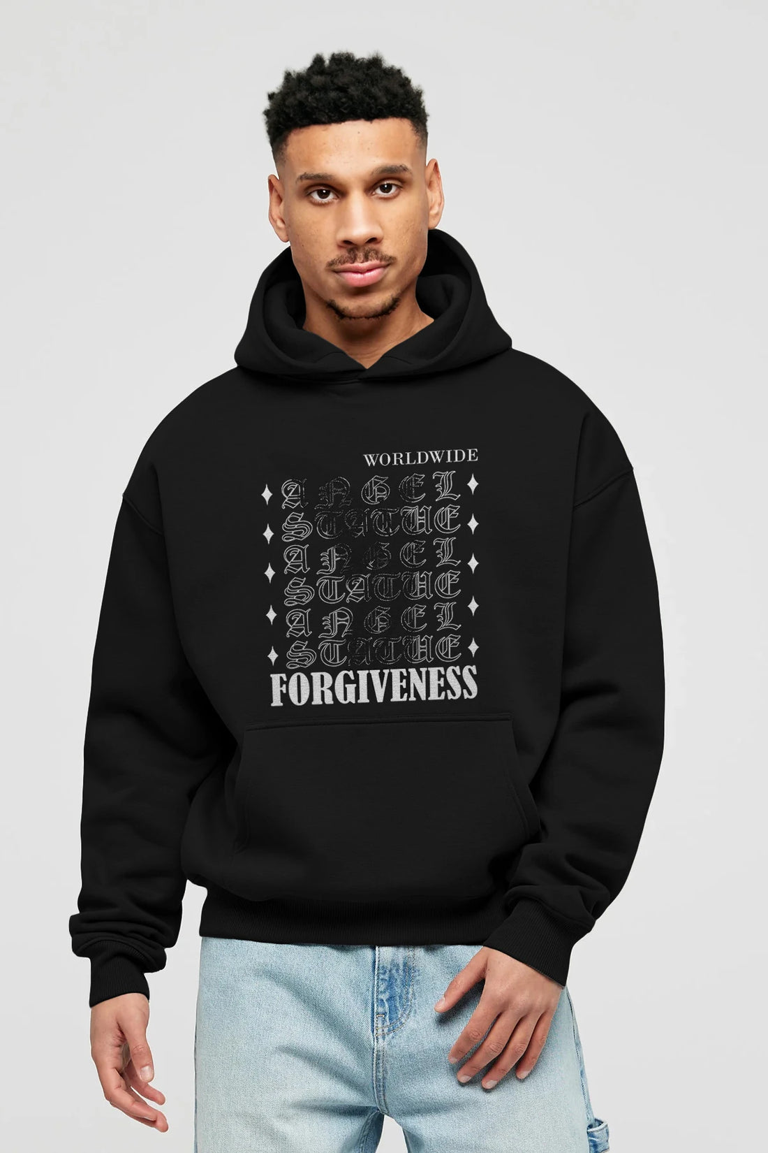 Angel Forgiveness Ön Baskılı Hoodie Oversize Kapüşonlu Sweatshirt Erkek Kadın Unisex