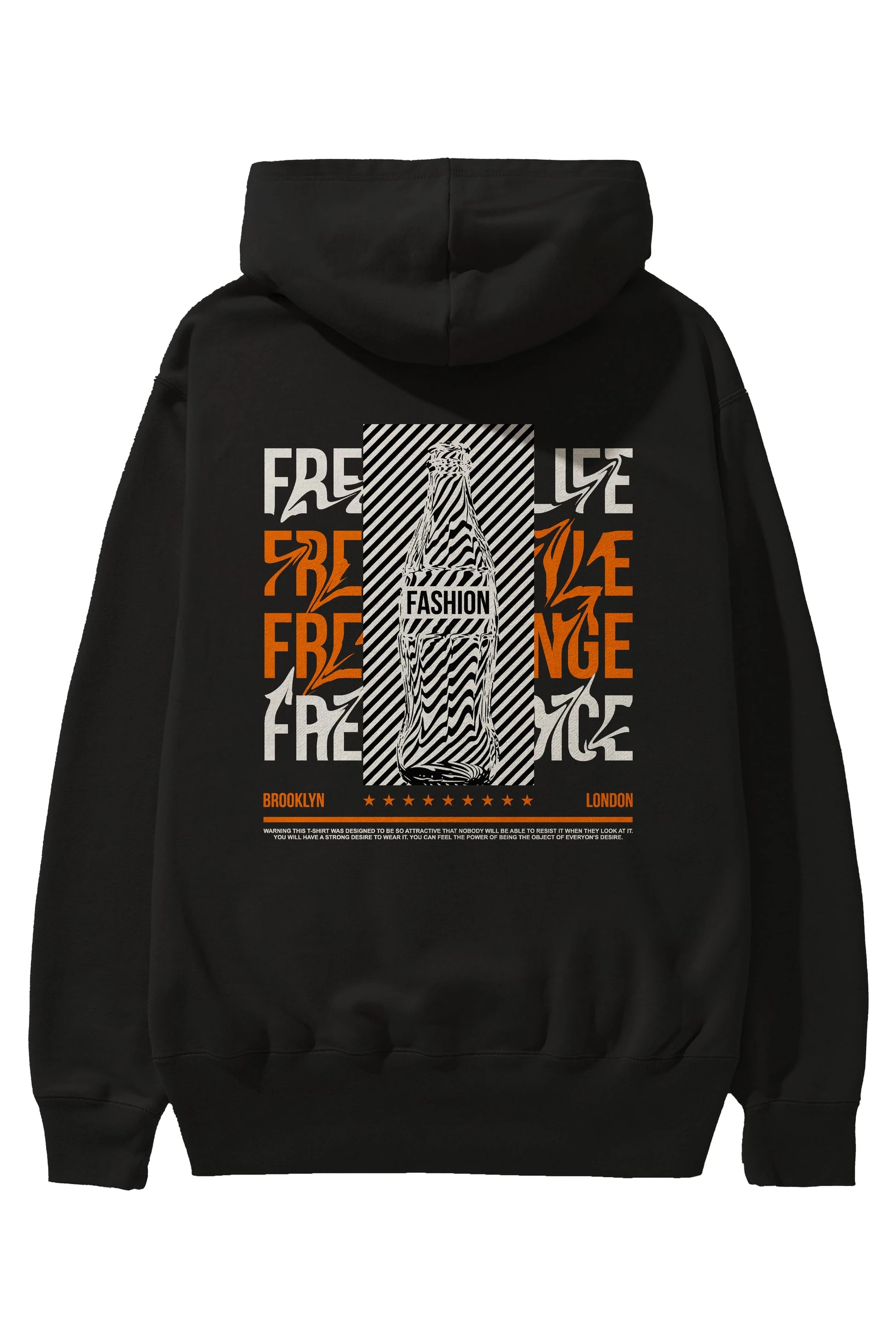 Freedom Life Arka Baskılı Hoodie Oversize Kapüşonlu Sweatshirt Erkek Kadın Unisex