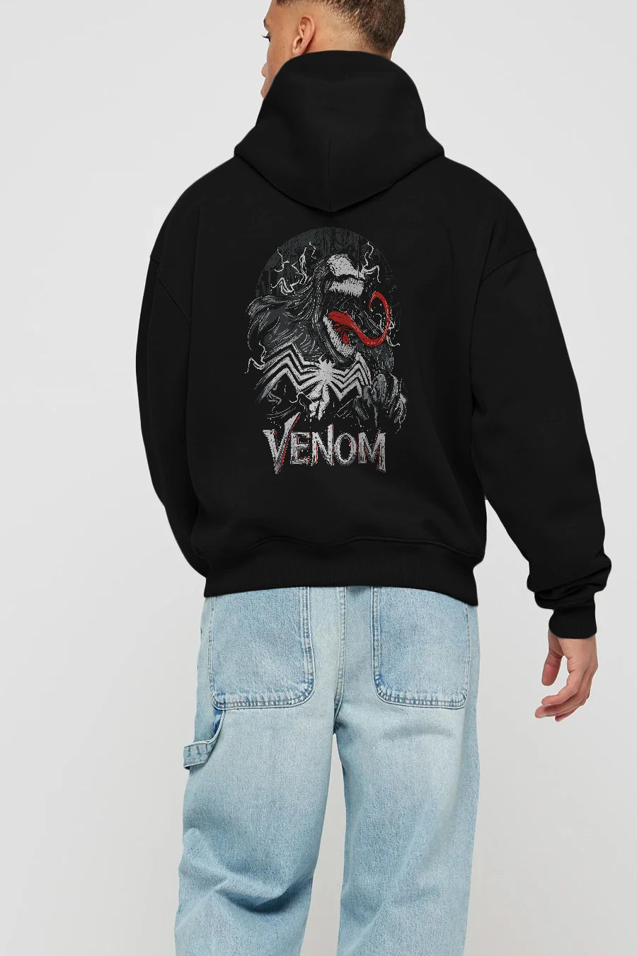 Venom (13) Arka Baskılı Hoodie Oversize Kapüşonlu Sweatshirt Erkek Kadın Unisex