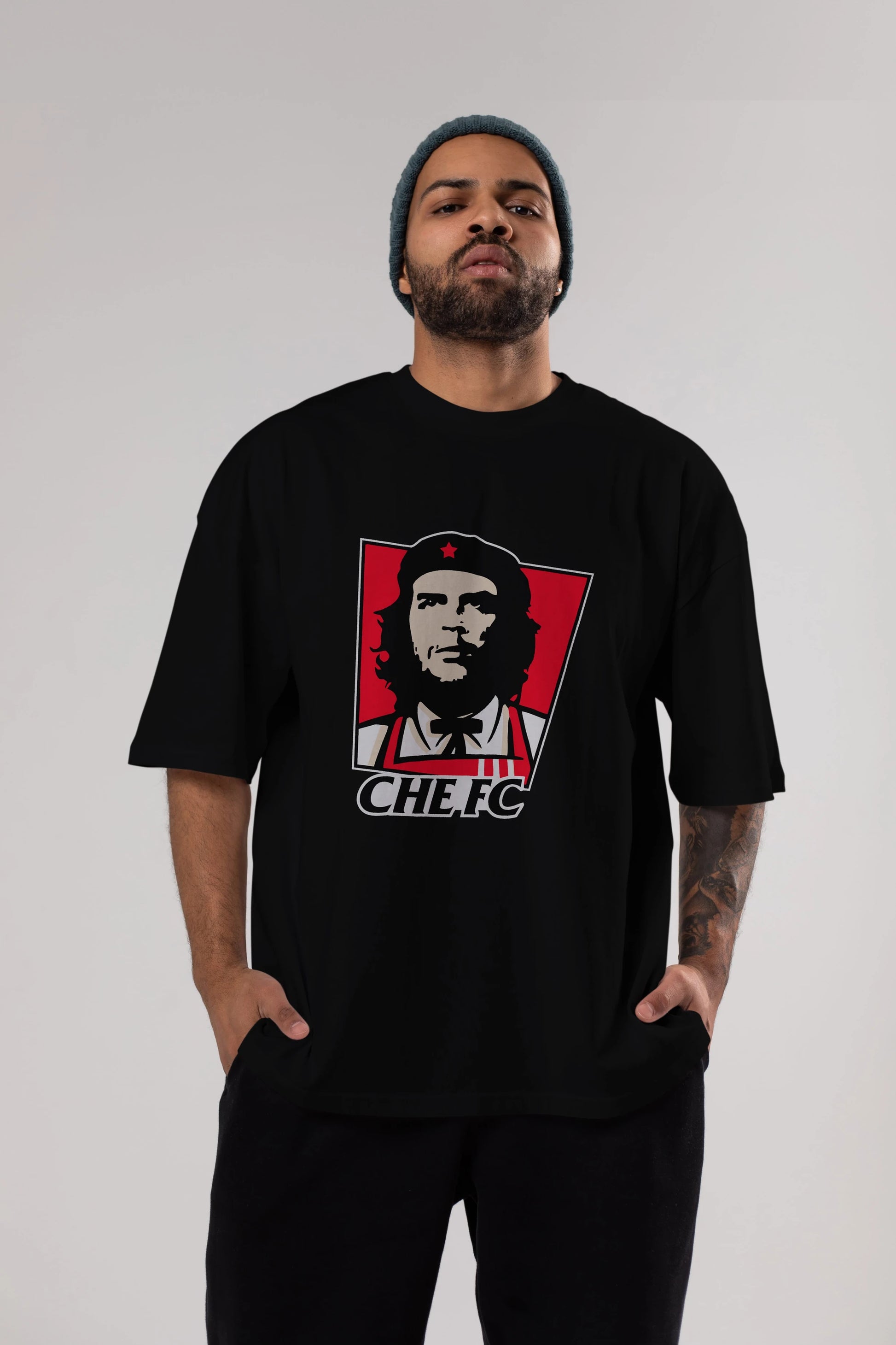 Che FC Ön Baskılı Oversize t-shirt Erkek Kadın Unisex %100 Pamuk Bisiklet Yaka tişort