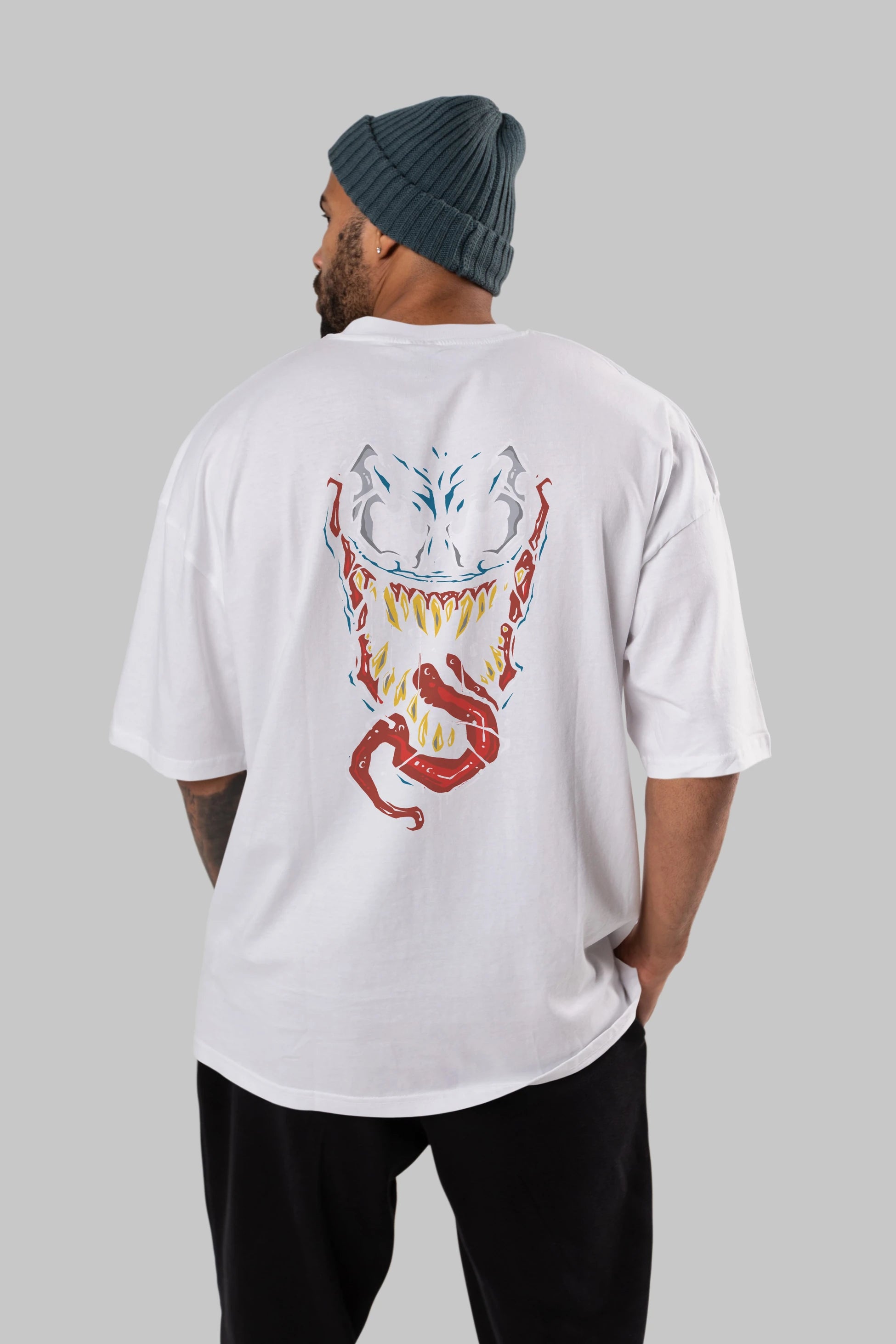 Venom (15) Arka Baskılı Oversize t-shirt Erkek Kadın Unisex %100 Pamuk Bisiklet Yaka tişort
