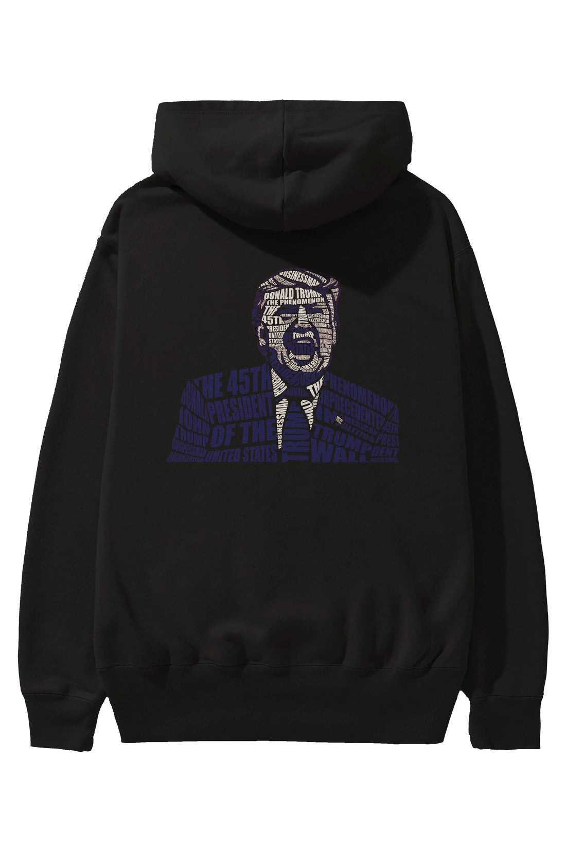 Trump Calligram Arka Baskılı Hoodie Oversize Kapüşonlu Sweatshirt Erkek Kadın Unisex