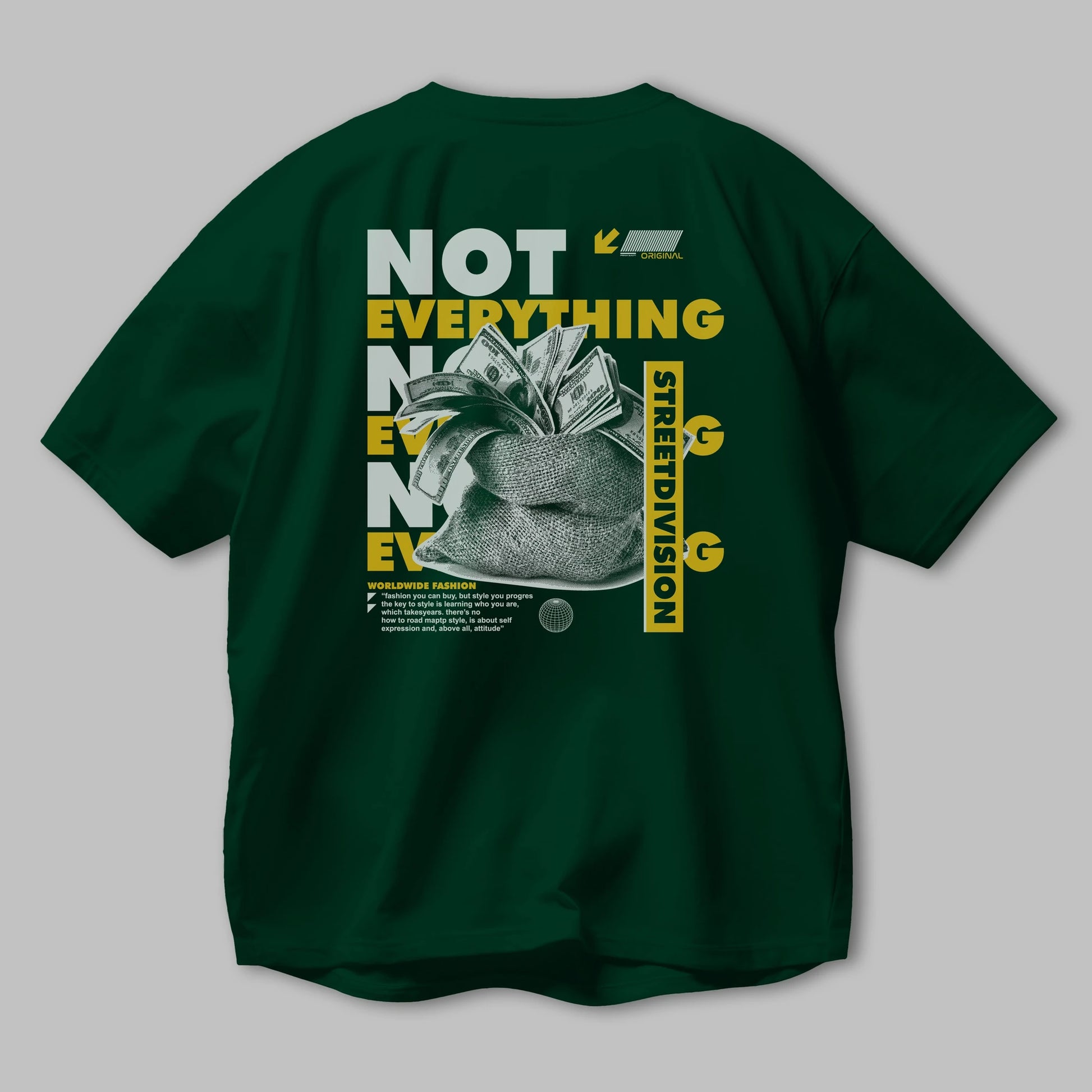 Not Everything Arka Baskılı Oversize t-shirt Erkek Kadın Unisex