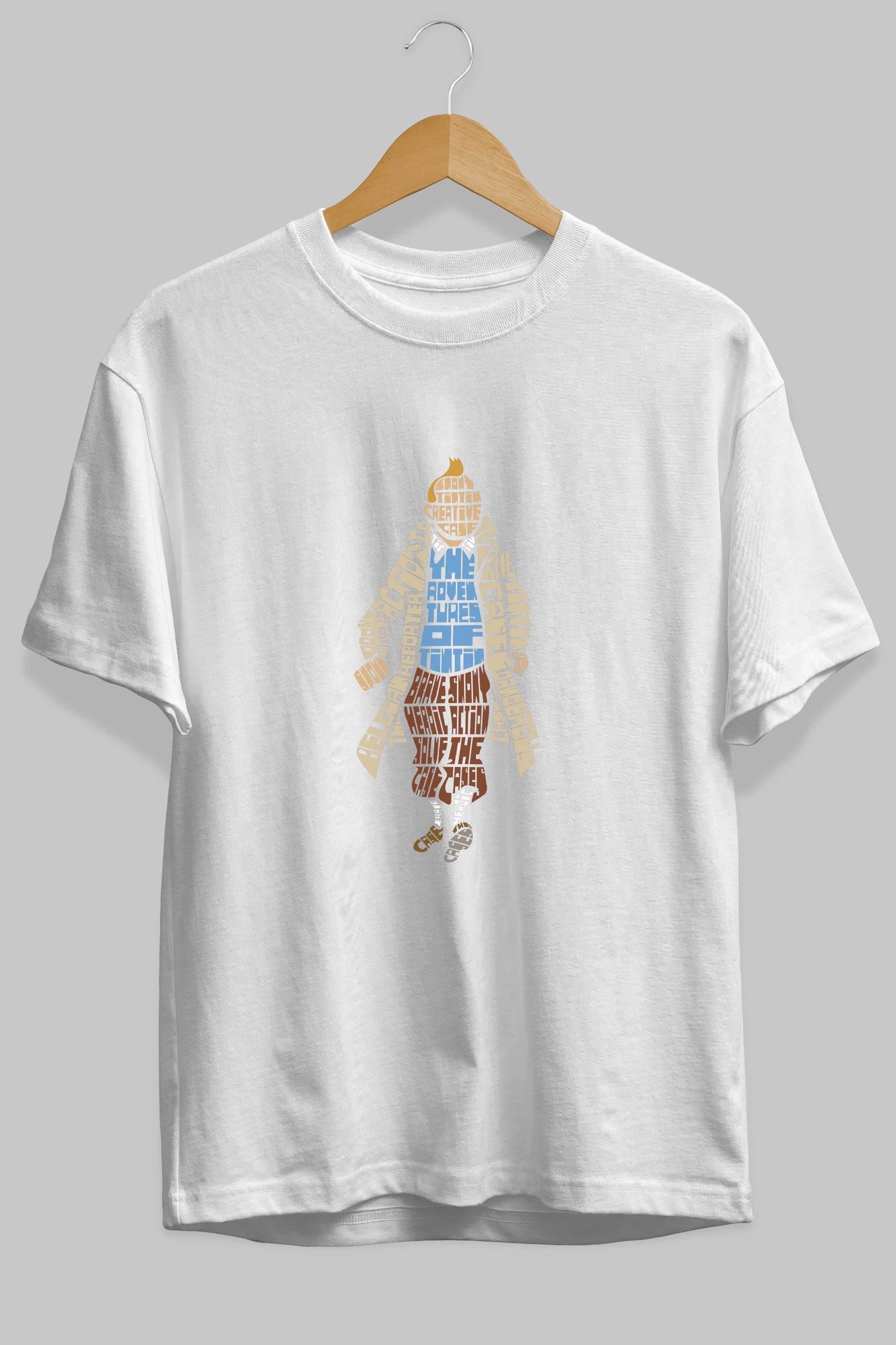 Tin Tin Ön Baskılı Oversize t-shirt %100 pamuk Erkek Kadın Unisex