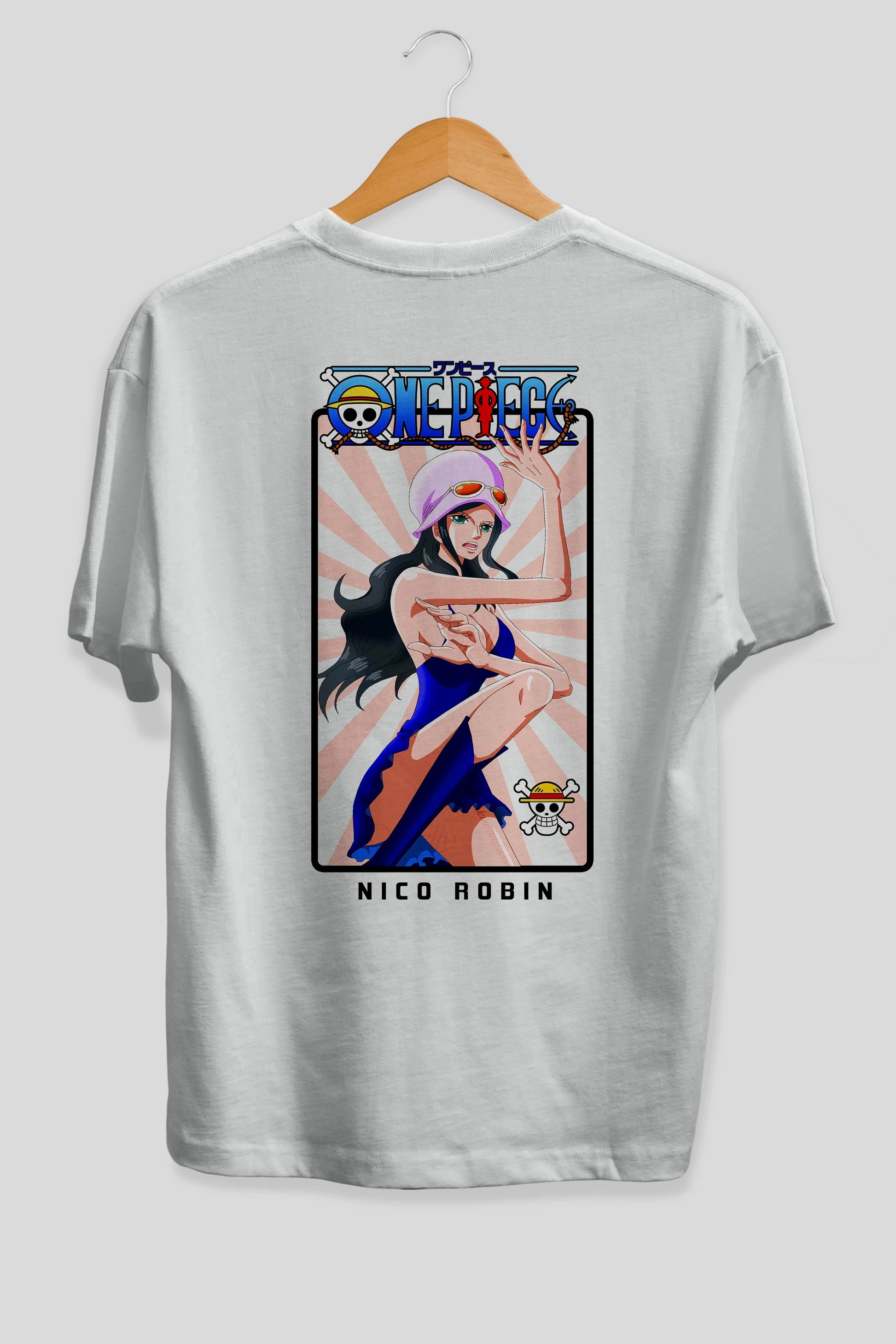 Nico Robin Anime Arka Baskılı Oversize t-shirt Erkek Kadın Unisex %100 pamuk tişort