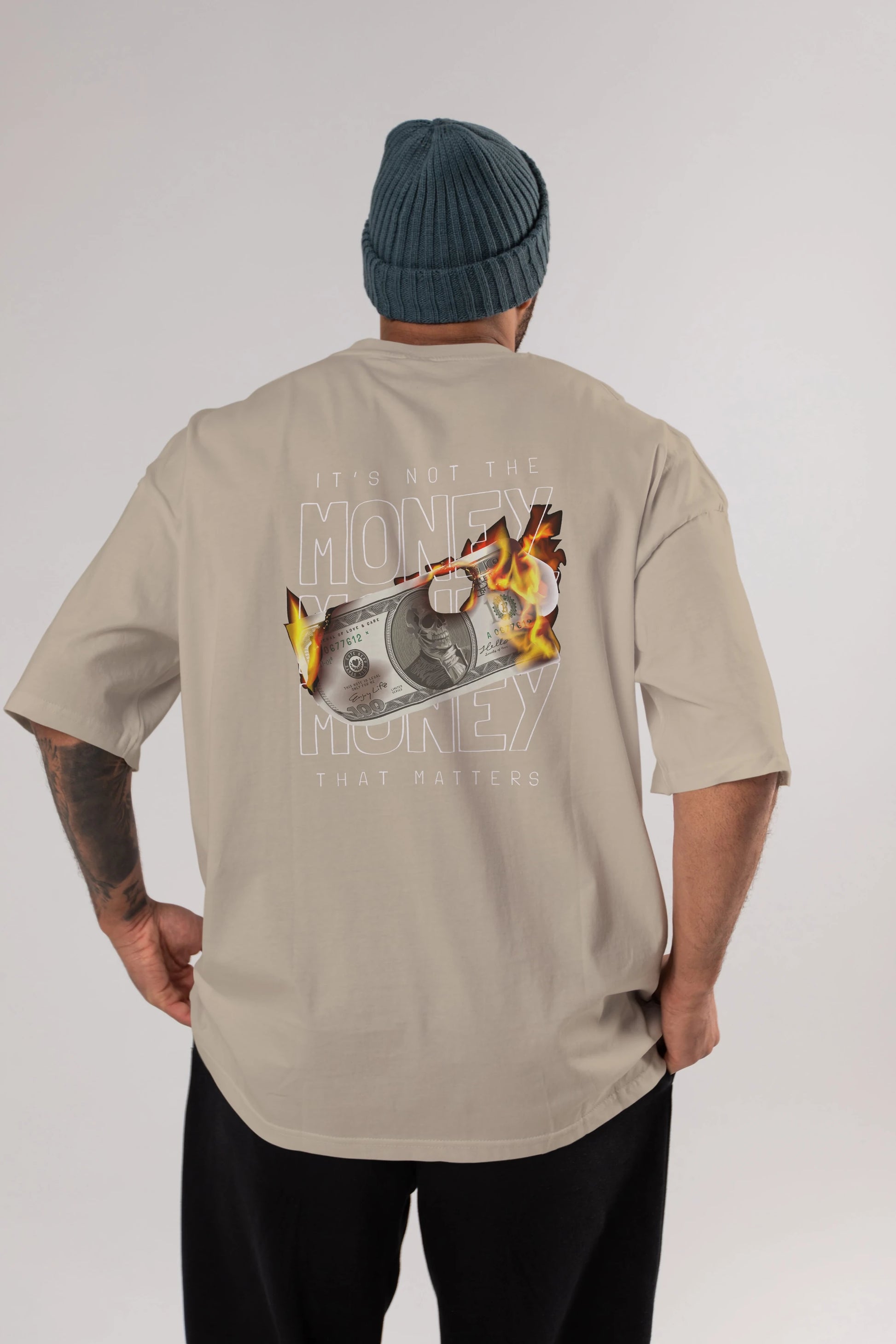Teddy Bear Its Not The Money Arka Baskılı Oversize t-shirt Erkek Kadın Unisex %100 Pamuk