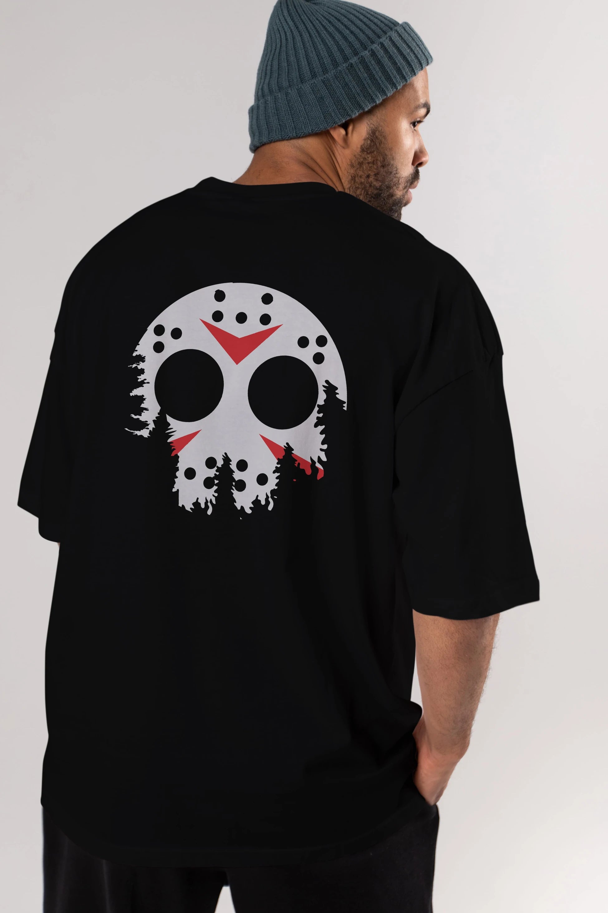 Jason Moon Arka Baskılı Oversize t-shirt %100 pamuk Erkek Kadın Unisex