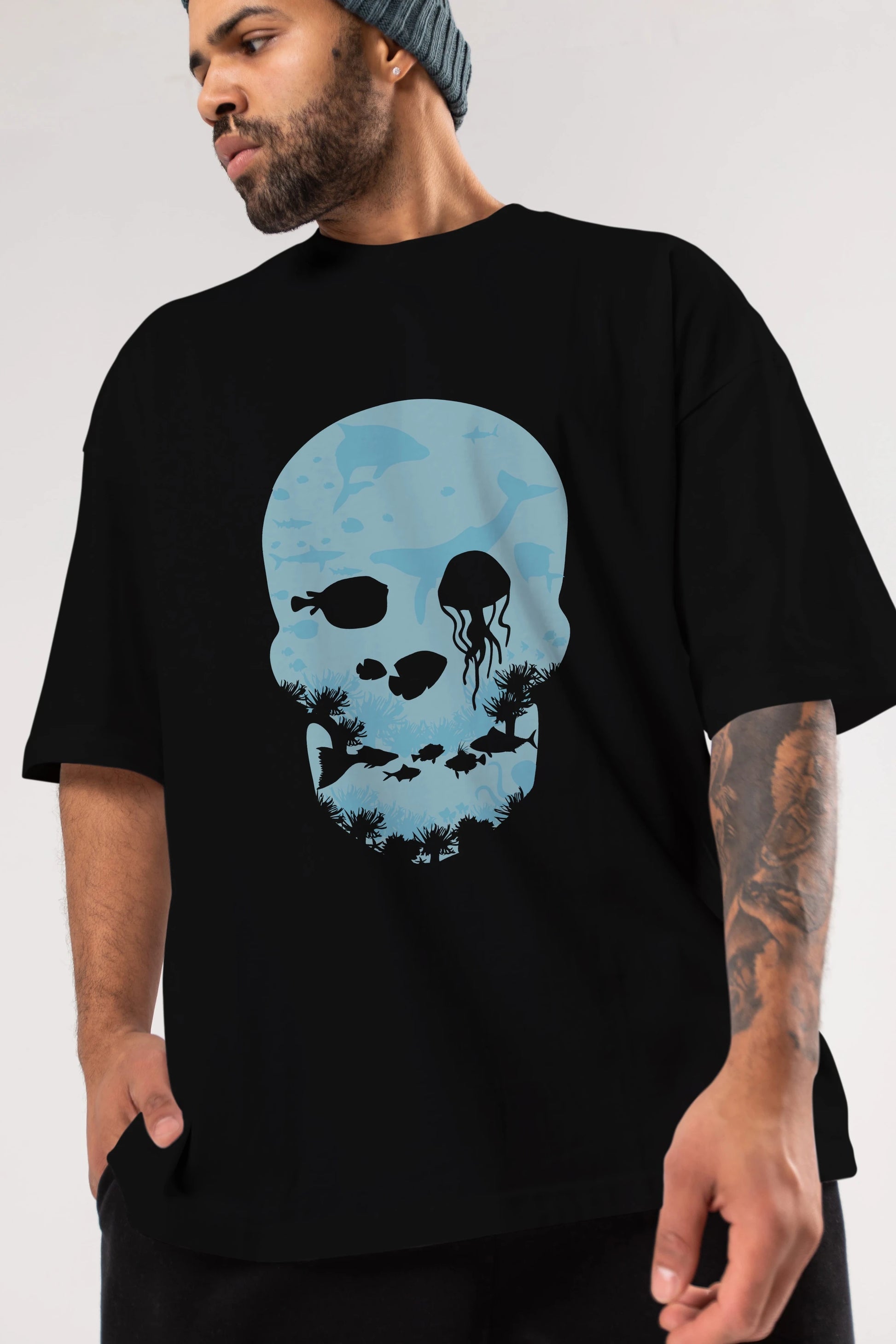 Dead Sea Ön Baskılı Oversize t-shirt %100 pamuk Erkek Kadın Unisex