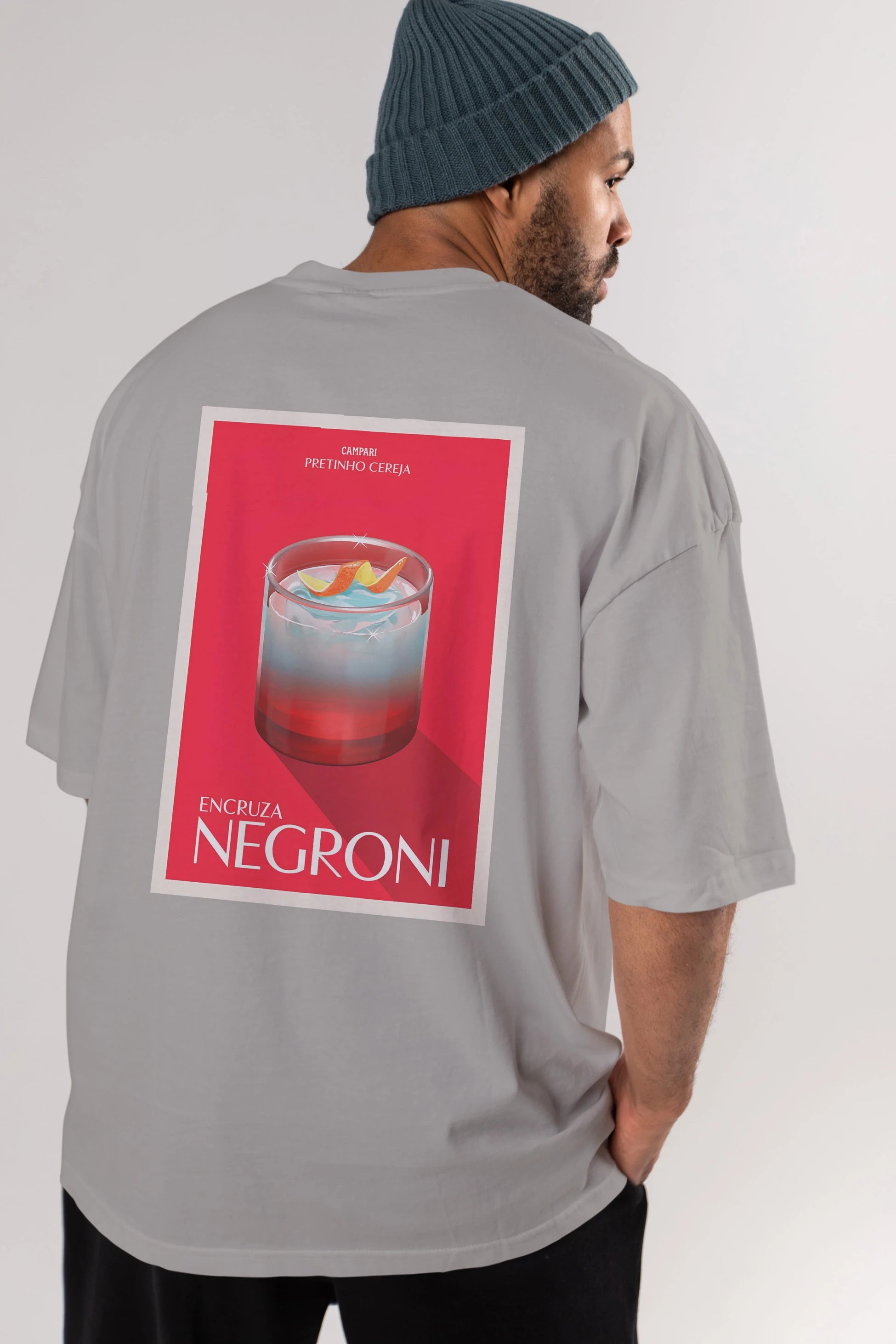 Encruza Negroni Arka Baskılı Oversize t-shirt Erkek Kadın Unisex %100 Pamuk Bisiklet Yaka tişort