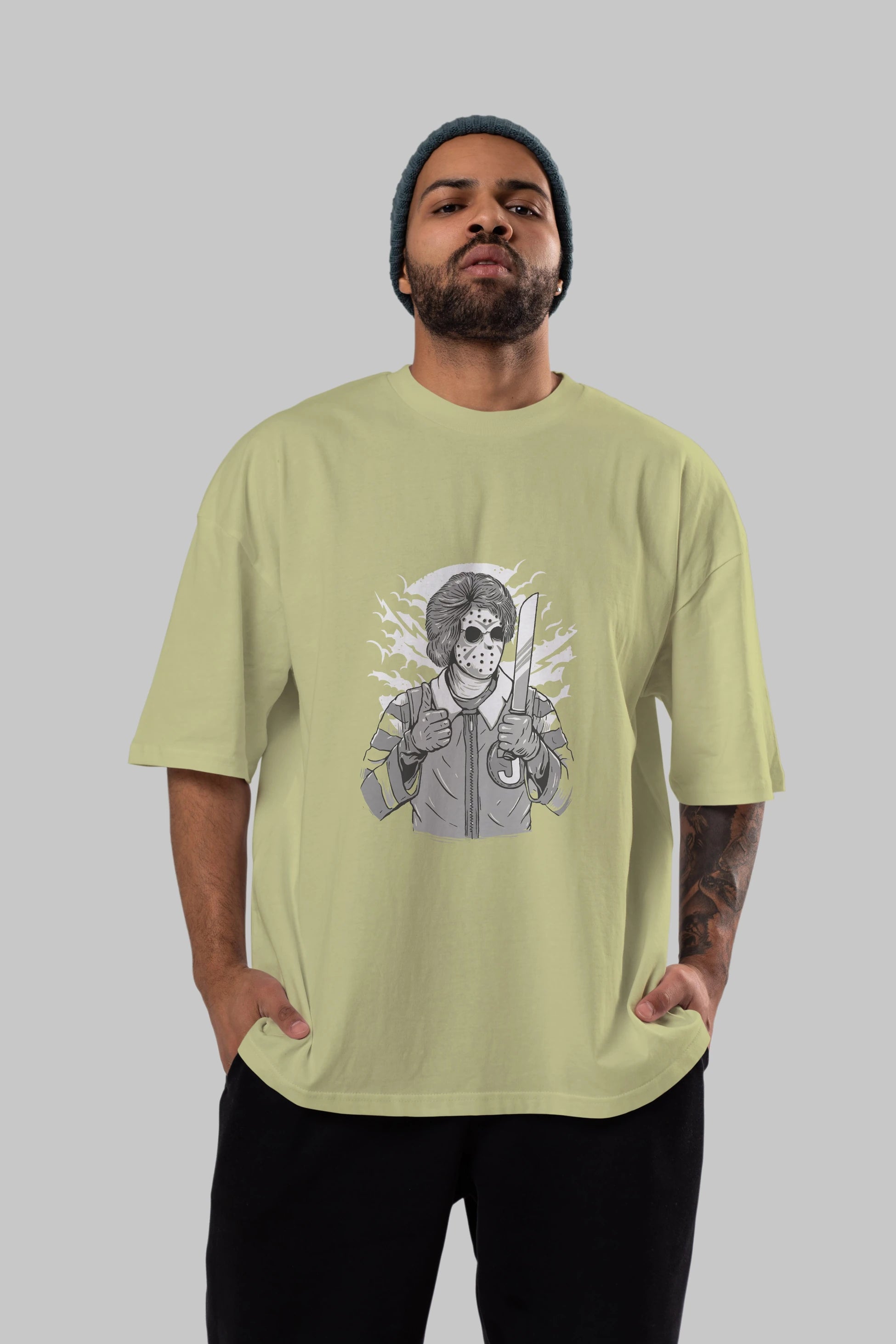 Clown Killer Ön Baskılı Oversize t-shirt Erkek Kadın Unisex %100 Pamuk tişort