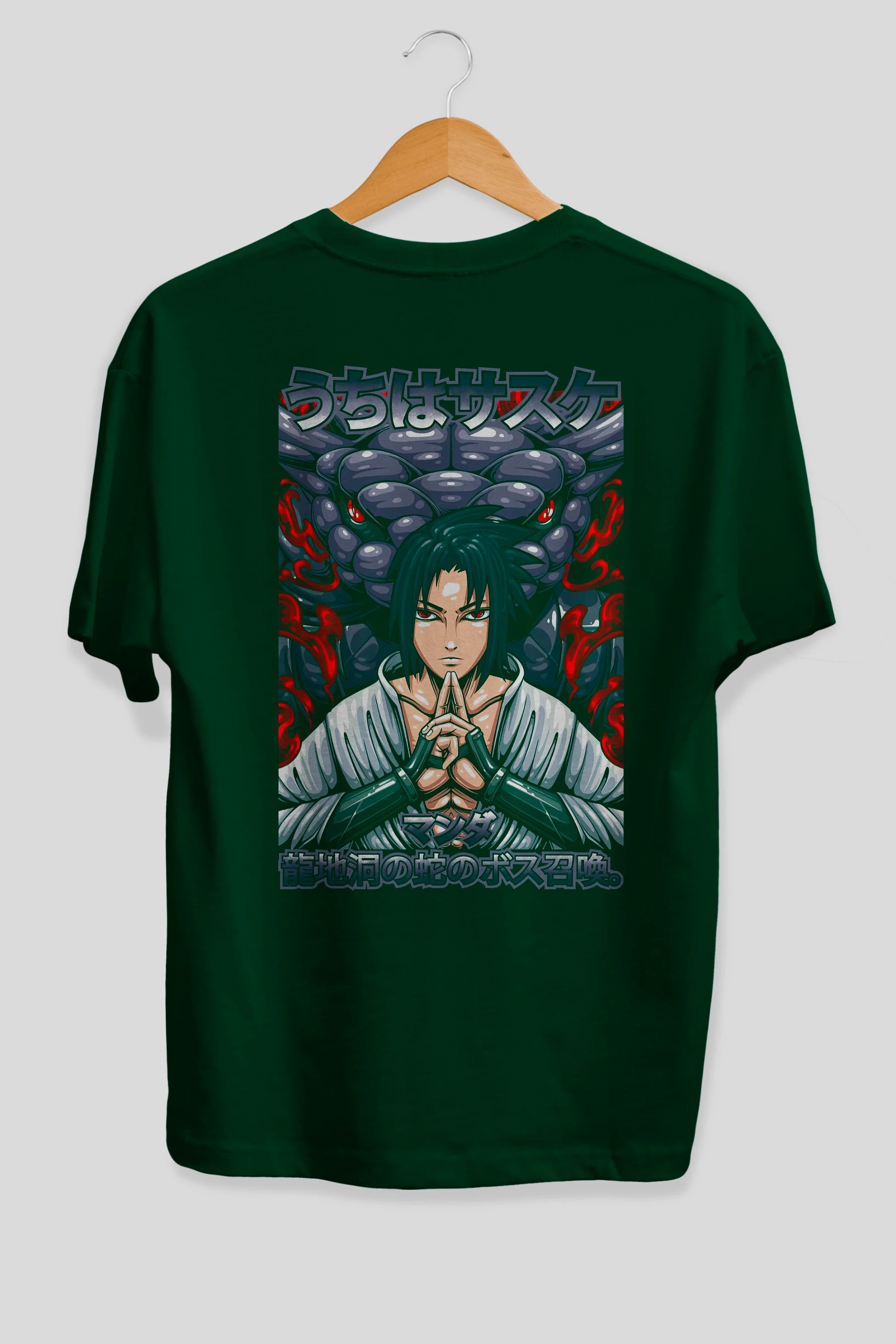 NARUTO SASUKE UCHIHA Anime Arka Baskılı Oversize t-shirt Erkek Kadın Unisex