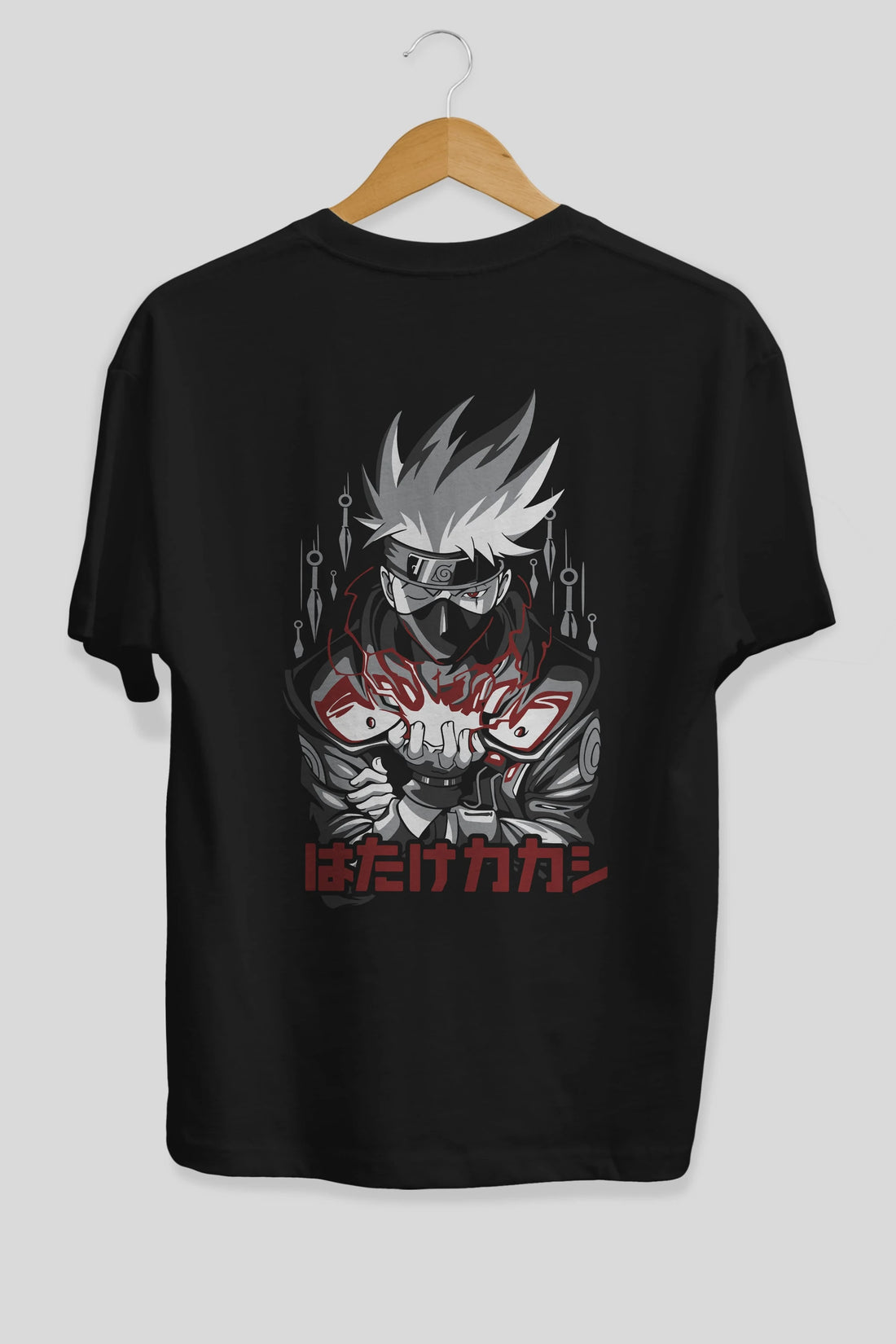 KAKASHI HATAKE NARUTO 1 Anime Arka Baskılı Oversize t-shirt Erkek Kadın Unisex