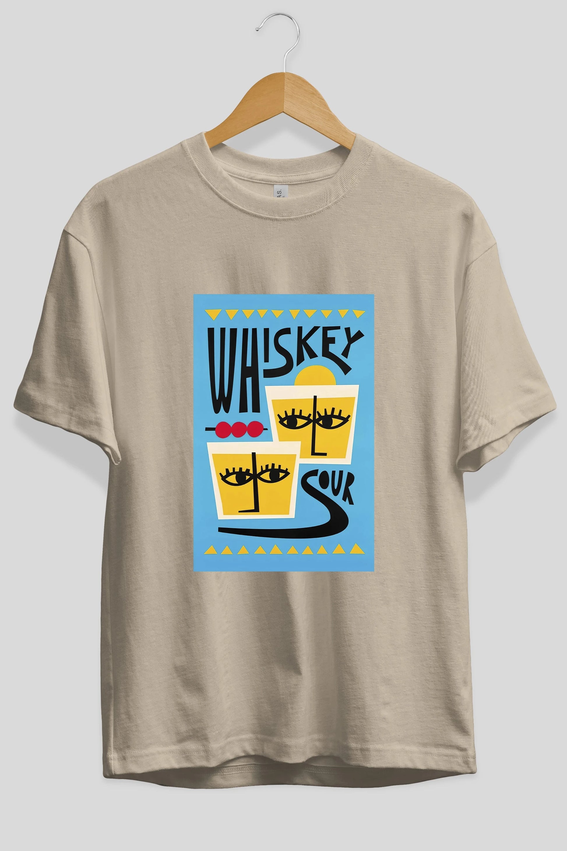 Whiskey Sour 2 Ön Baskılı Oversize t-shirt Erkek Kadın Unisex %100 Pamuk Bisiklet Yaka tişort