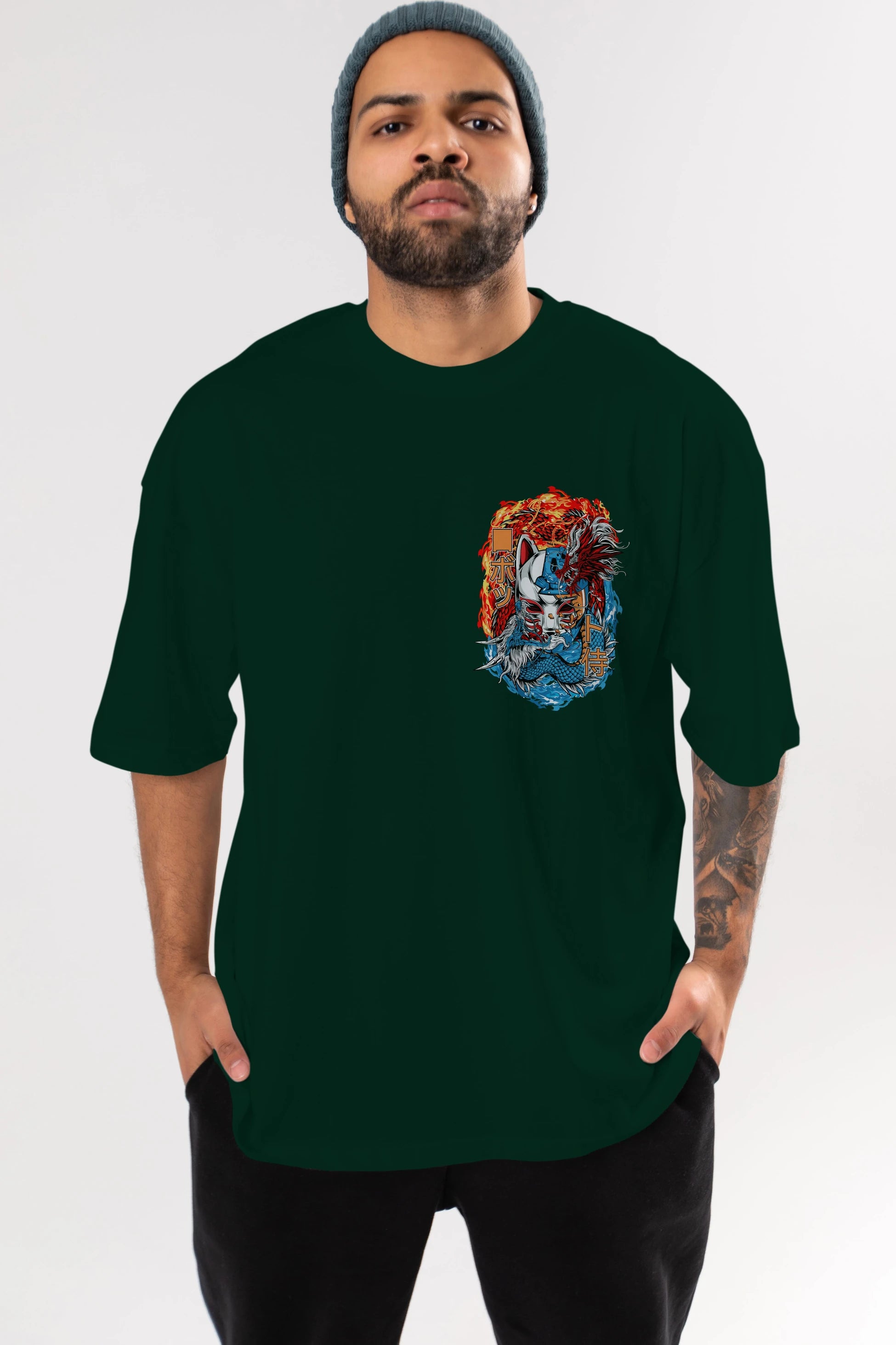 ONE PIECE (7) Ön Sol Baskılı Oversize t-shirt Erkek Kadın Unisex %100 Pamuk Bisiklet Yaka tişort