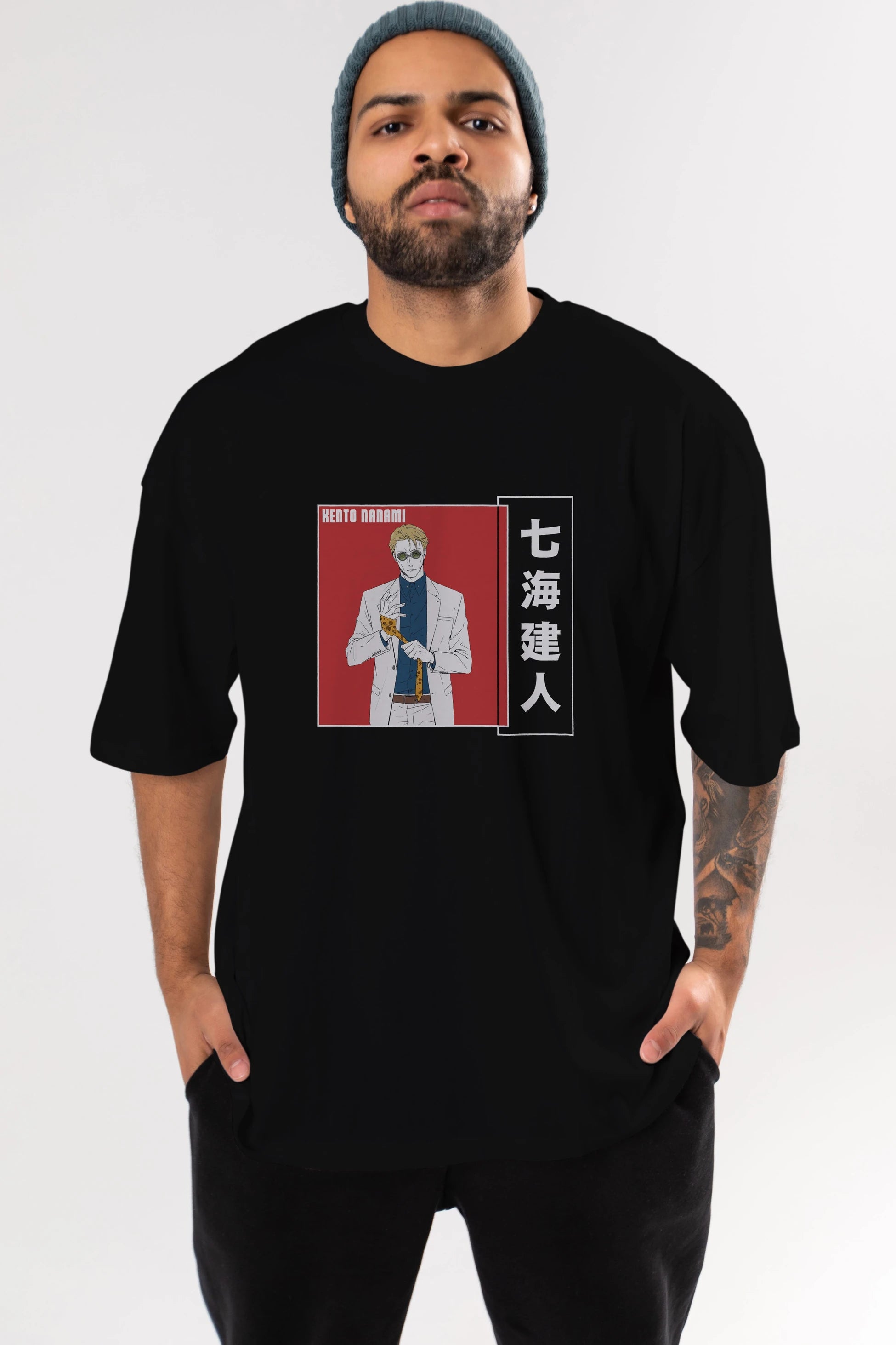 Kento Nanami 1 Anime Ön Baskılı Oversize t-shirt %100 pamuk Erkek Kadın Unisex