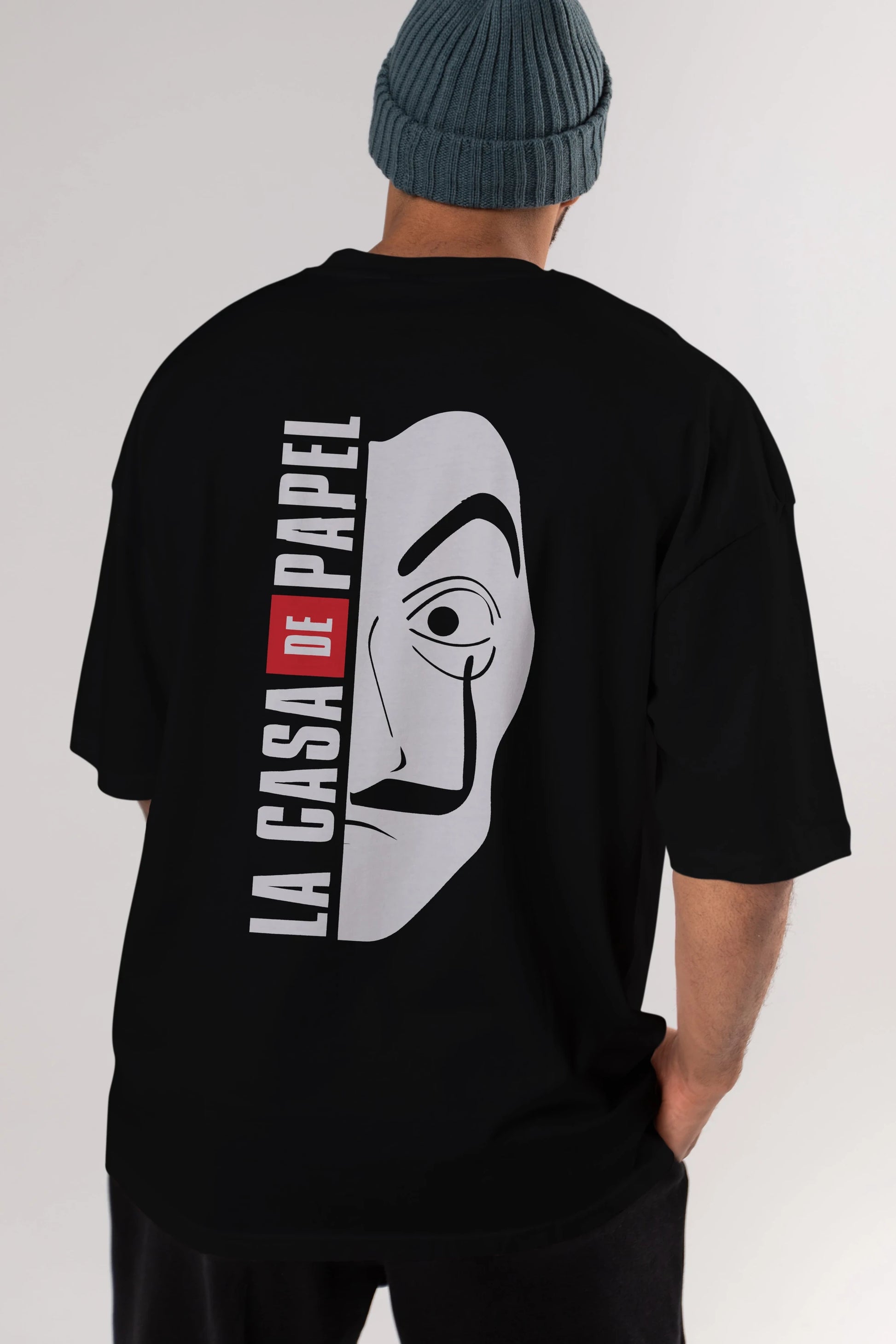 La Casa De Papel (3) Arka Baskılı Oversize t-shirt Erkek Kadın Unisex %100 Pamuk Bisiklet Yaka tişort