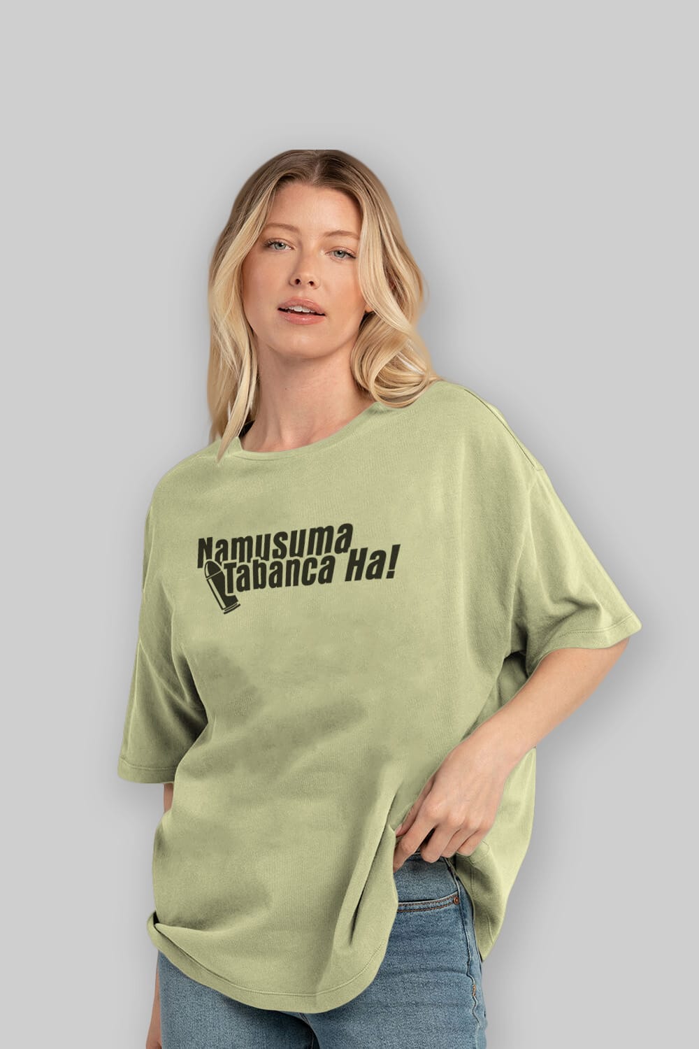 Namusuma Tabanca Ön Baskılı Oversize t-shirt %100 pamuk Erkek Kadın Unisex