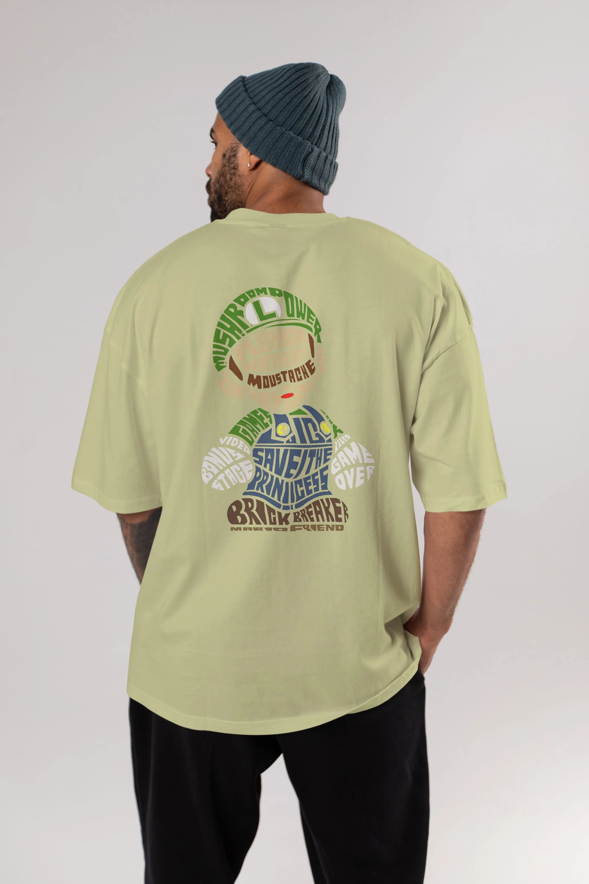 Plumber Brothers Arka Baskılı Oversize t-shirt %100 pamuk Erkek Kadın Unisex