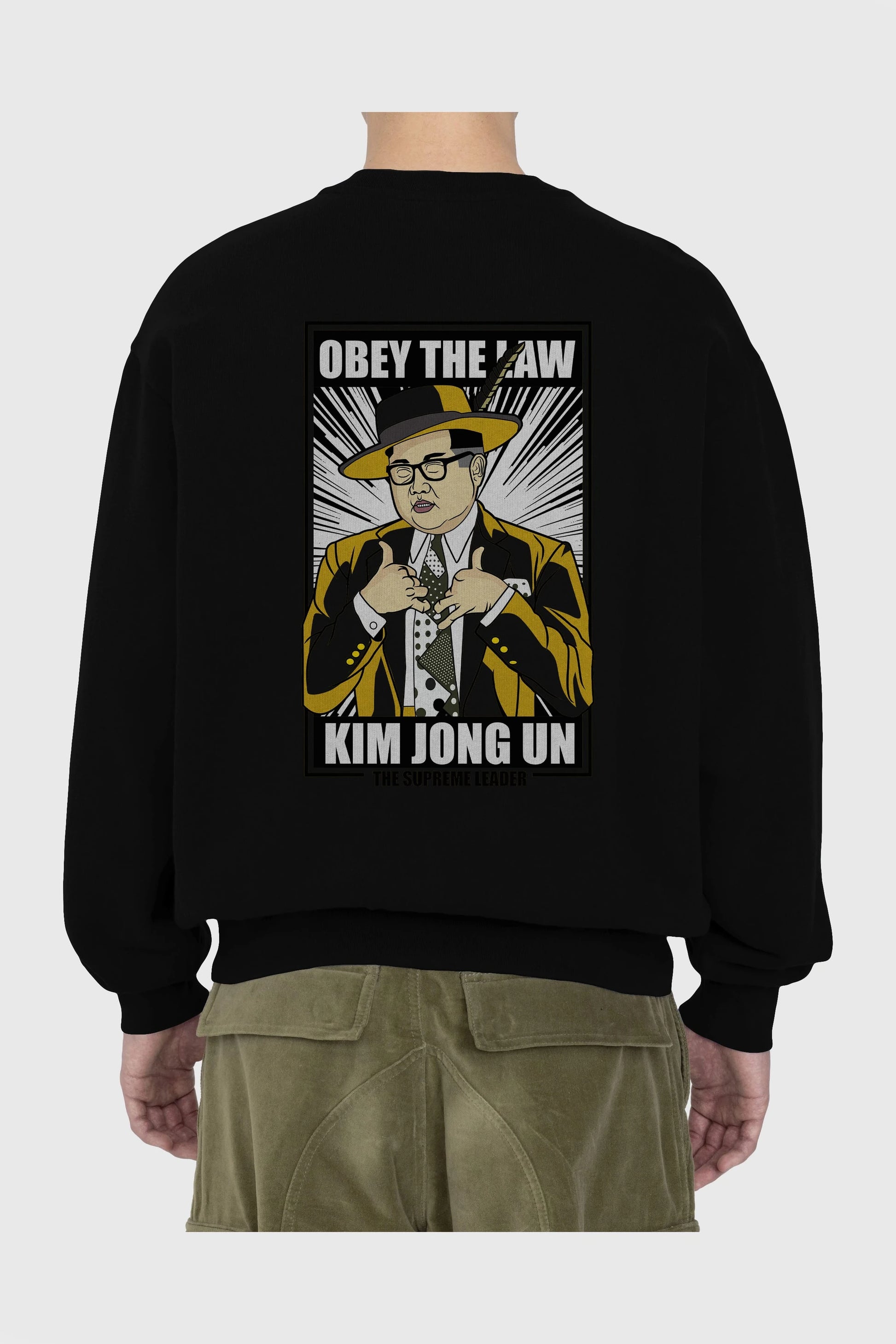 The Mask Jong Un Arka Baskılı Oversize Sweatshirt Erkek Kadın Unisex